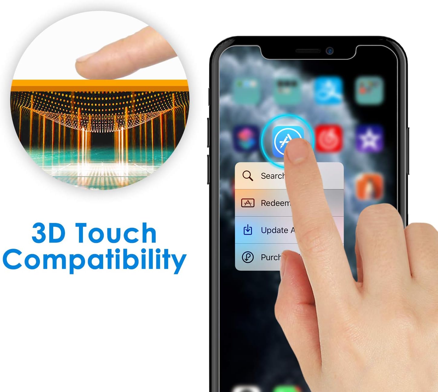 Thumbnail 5 de JETech gehard glazen screenprotector voor iPhone 11 Pro, Xs en X, 2 stuks