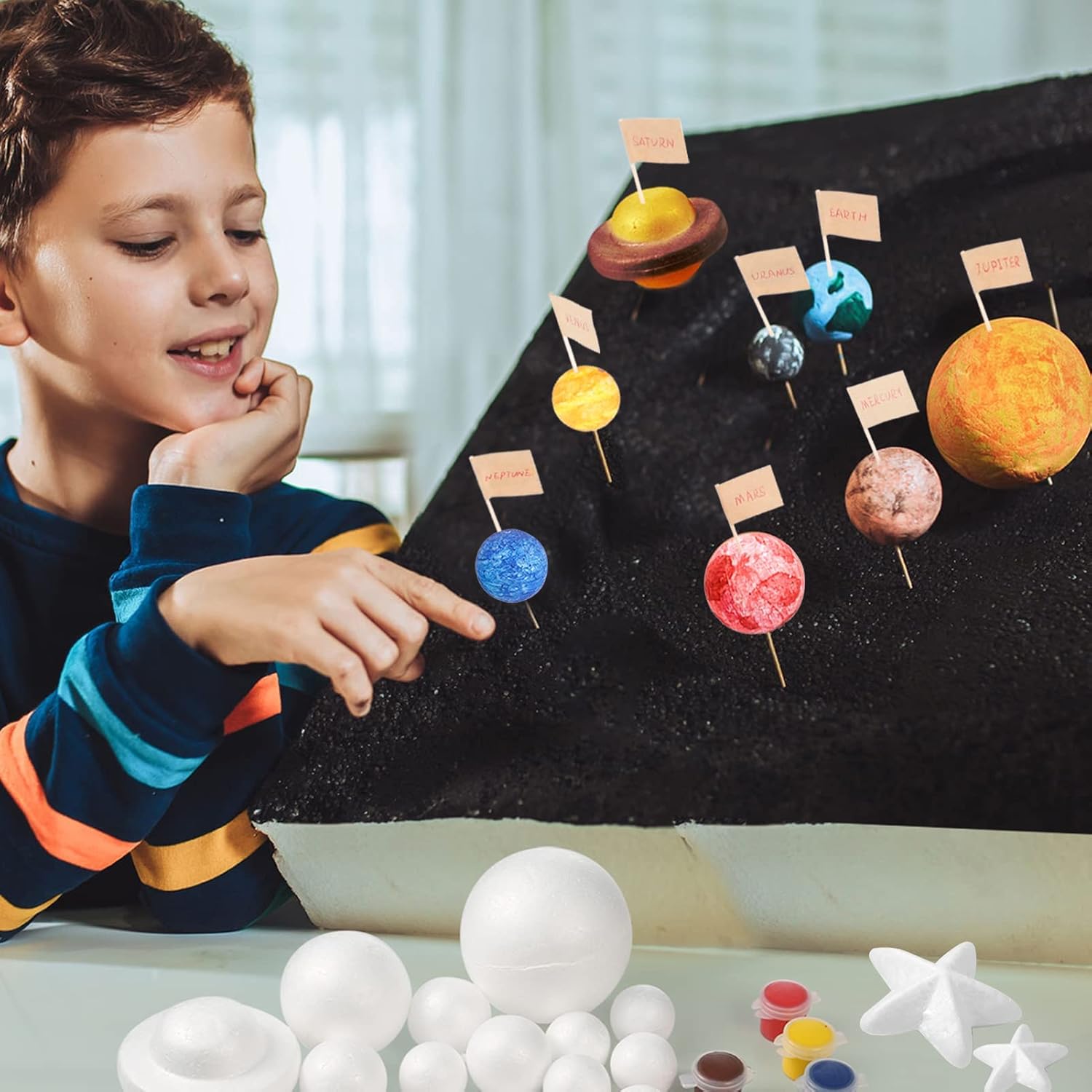 Thumbnail 6 de Pllieay 63PCS Solar System Foam Ball Kit for Space STEM Projects