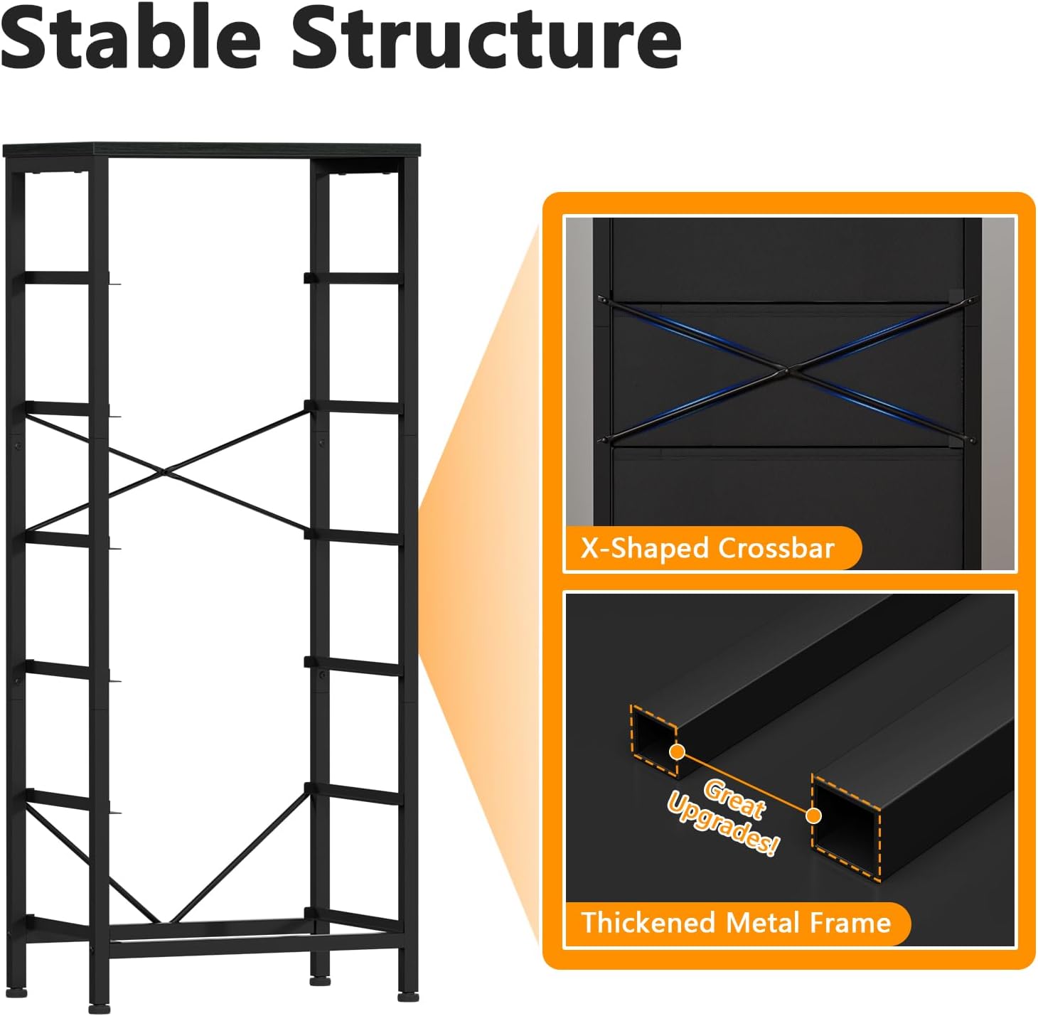 Thumbnail 5 de Furnulem Tall Dresser 6-Drawer Black