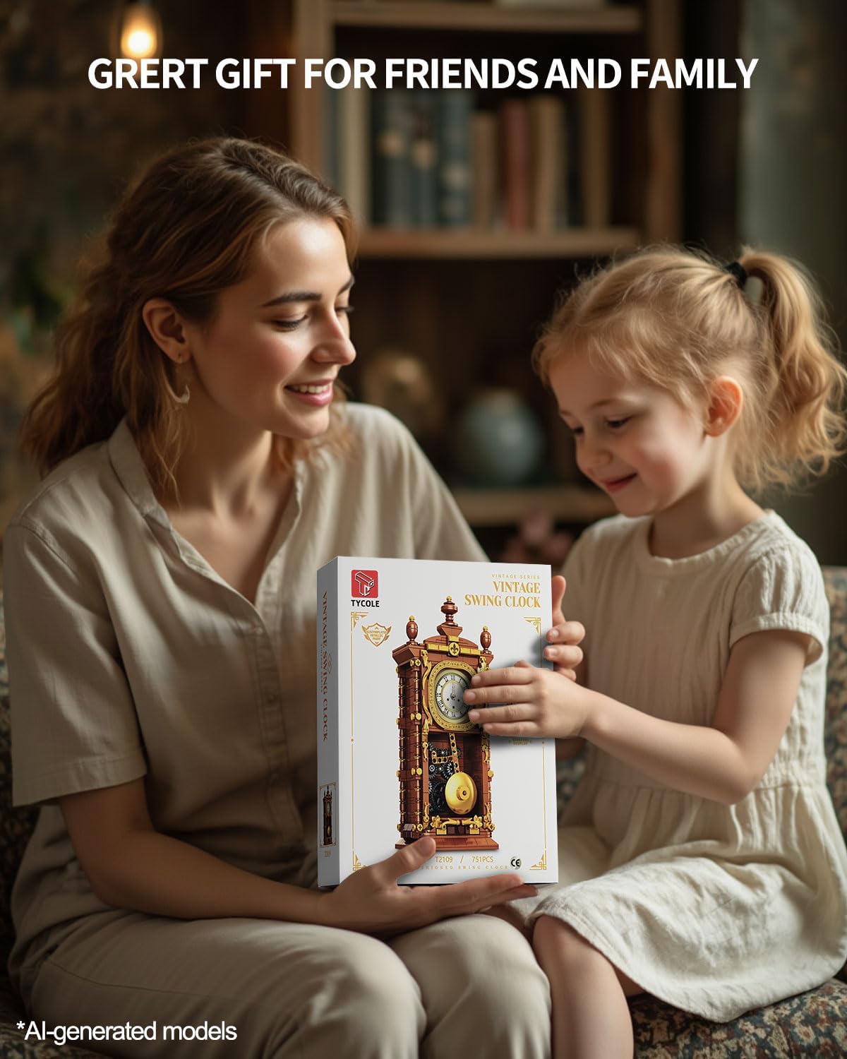 Detalle 2 de TYCOLE Pendulum Clock Building Block Set, 751 Bricks