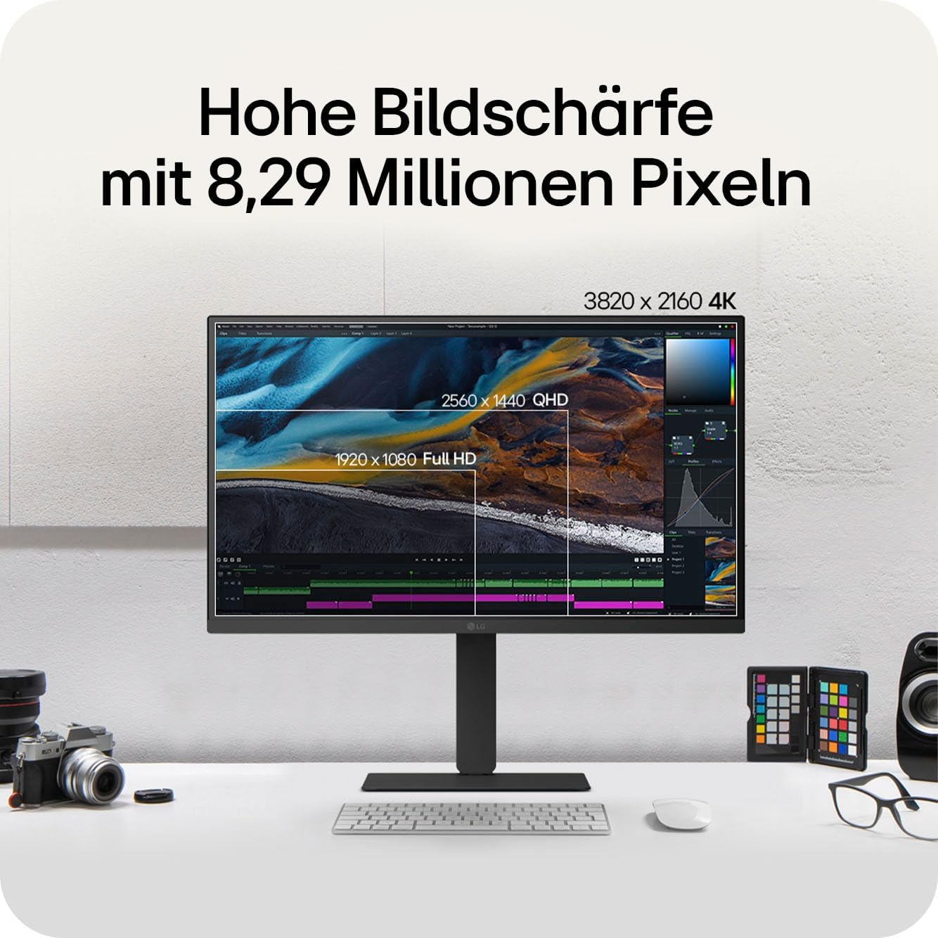Detalle de LG Ultrafine 27U730A-B.AEU: 27 Zoll 4K IPS Monitor mit HDR10 und USB-C (90 W) – schwarz