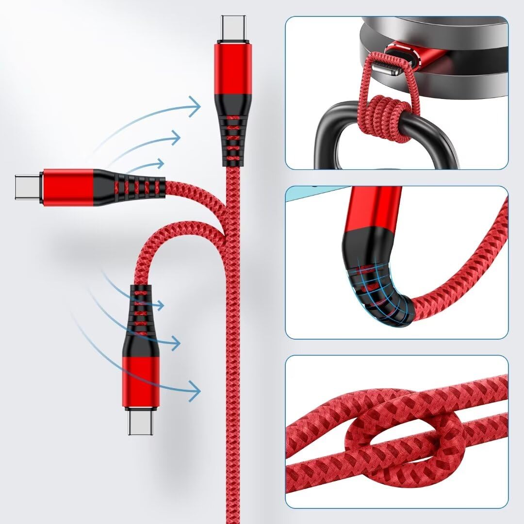 Thumbnail 3 de USB-C Cable 1ft 3Pack (USB-A to USB Type-C) Fast Charging Nylon Braided Cords