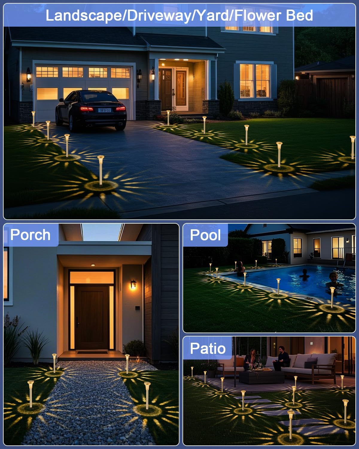 Thumbnail 5 de SonPen 6er-Set Solarlampen für außen mit LED, IP65 Edelstahl (Warmweiß) – Solar-Gartenleuchten für Wege & Terrasse