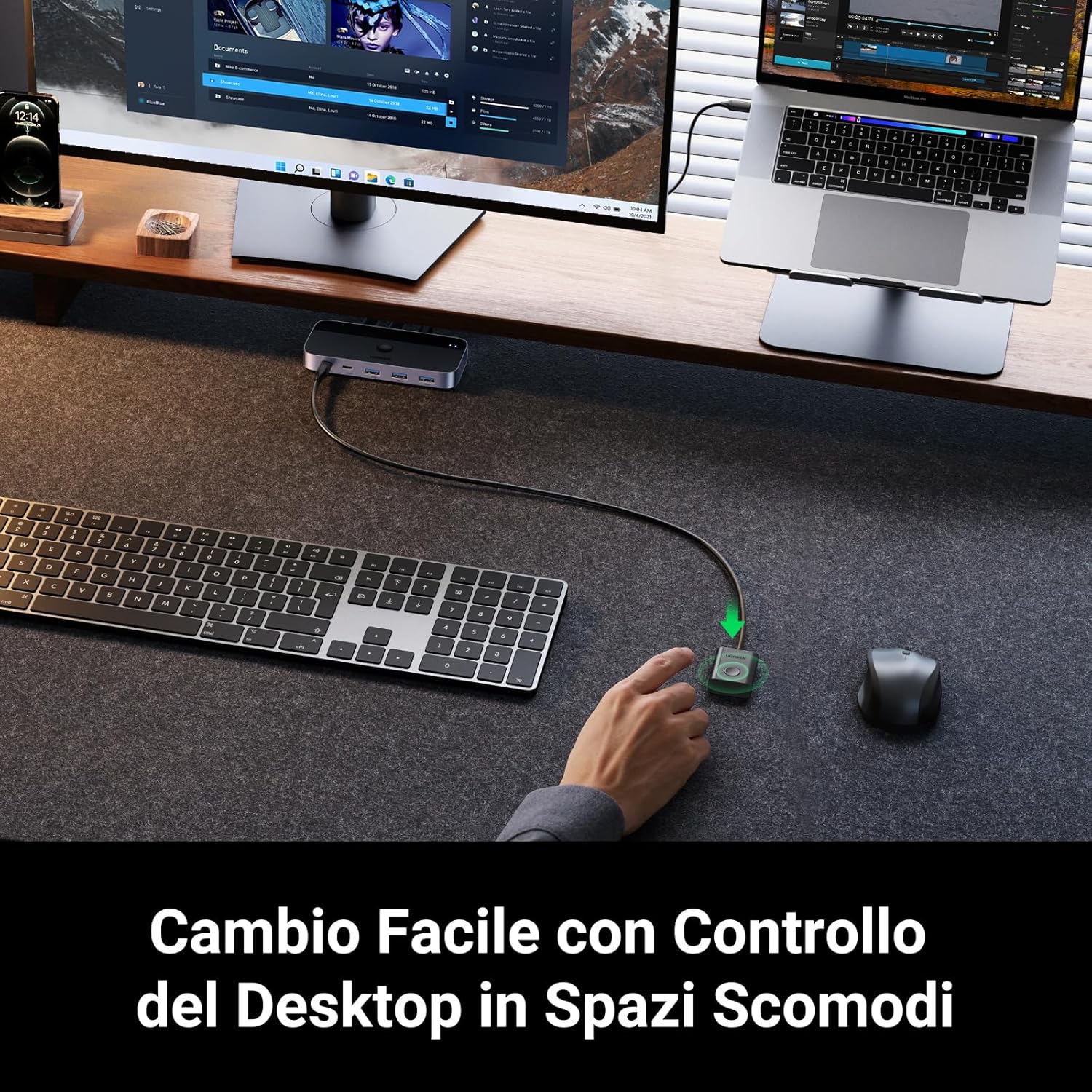 Thumbnail 4 de UGREEN Switch KVM USB 3.0 a 4 Porte per 2 PC – 2 In/4 Out, 5 Gbps, con 2 Cavi inclusi