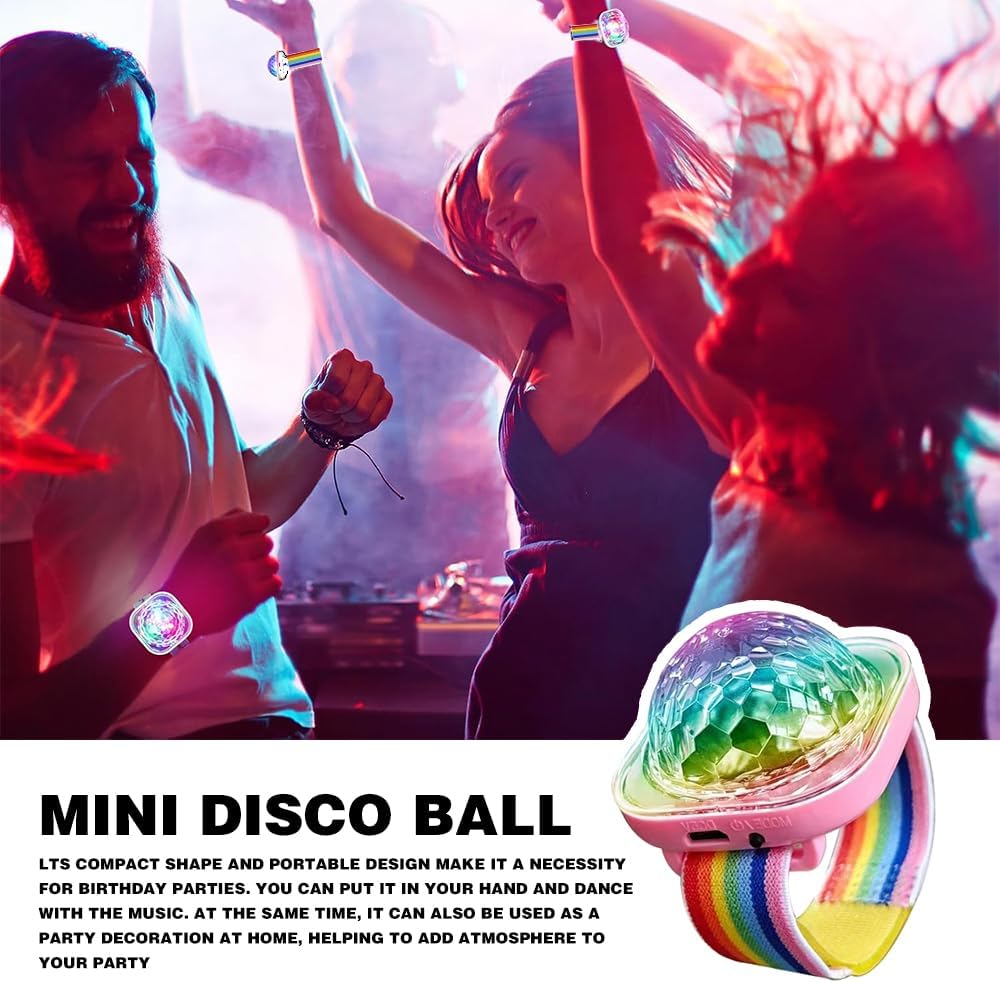 Thumbnail 6 de Discokugel Armband Partylicht, 8er-Set – Musikgesteuerte Mini-LED Beamer mit Saugnapf, USB-Aufladung