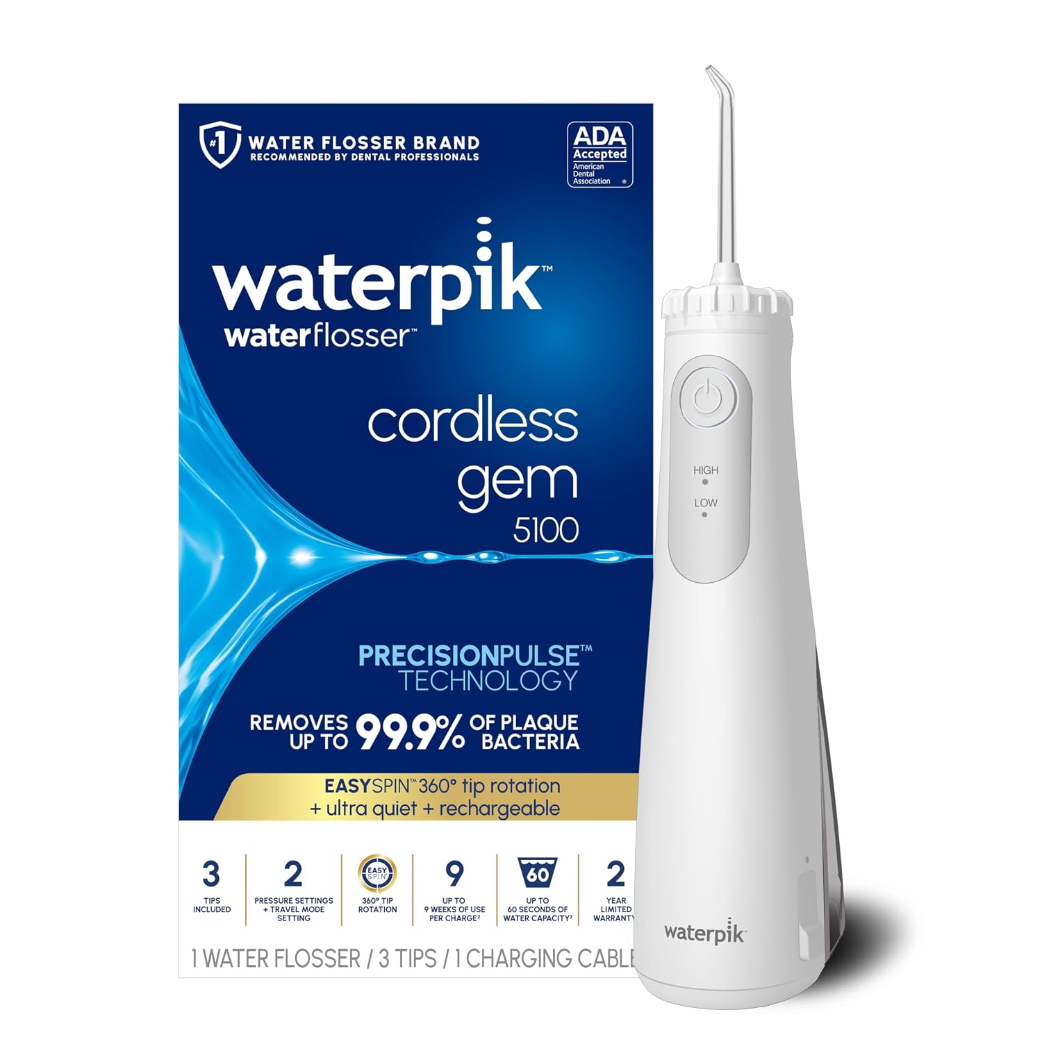 Imagen de Waterpik Cordless 5100 Water Flosser for Home and Travel en OfertitasTOP