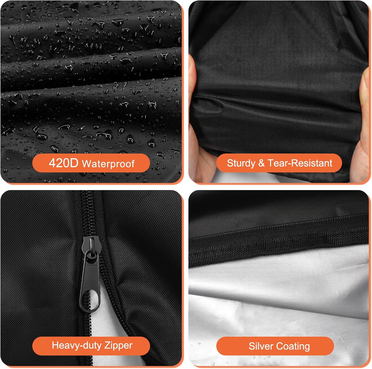 Detalle 2 de Newthinking Rotary Washing Line Cover (420D) waterproof rotary dryer cover with zip, 168x16x16cm, black