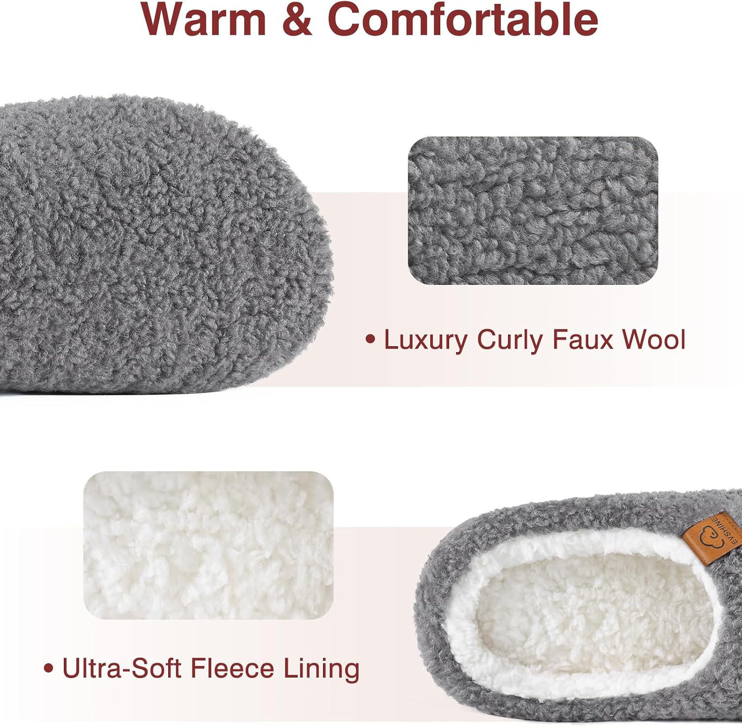 Detalle 1 de Evshine Memory Foam Slippers