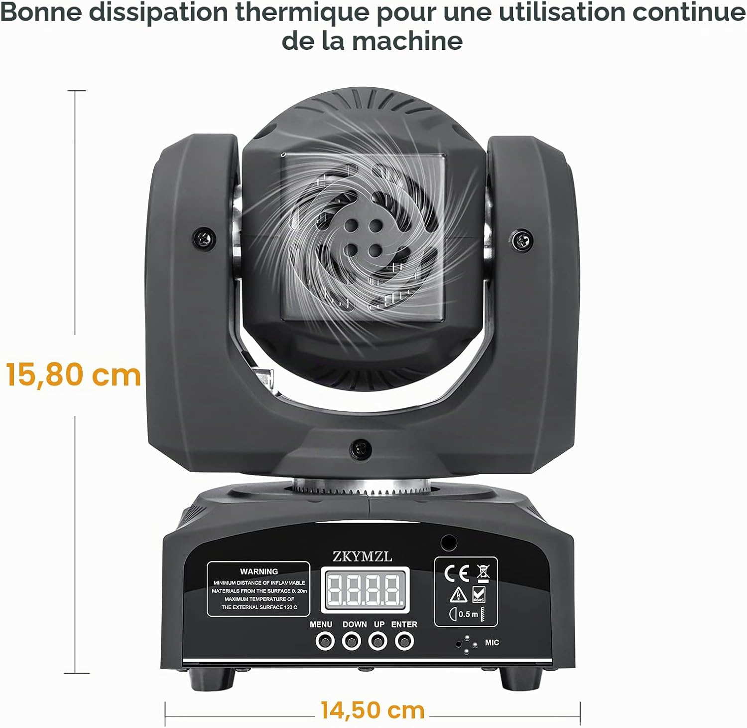 Detalle de ZKYMZL RYON-68EU podiumverlichting 60 W met 8 kleuren en DMX512