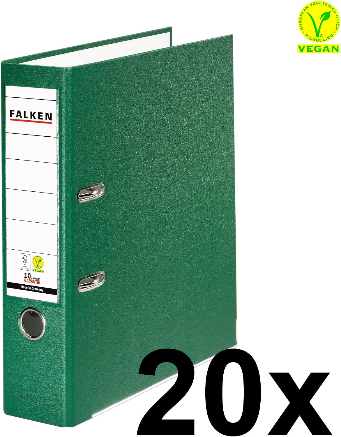 Detalle 2 de Original Falken Kunststoff-Ordner Grün DIN A4 20er Pack