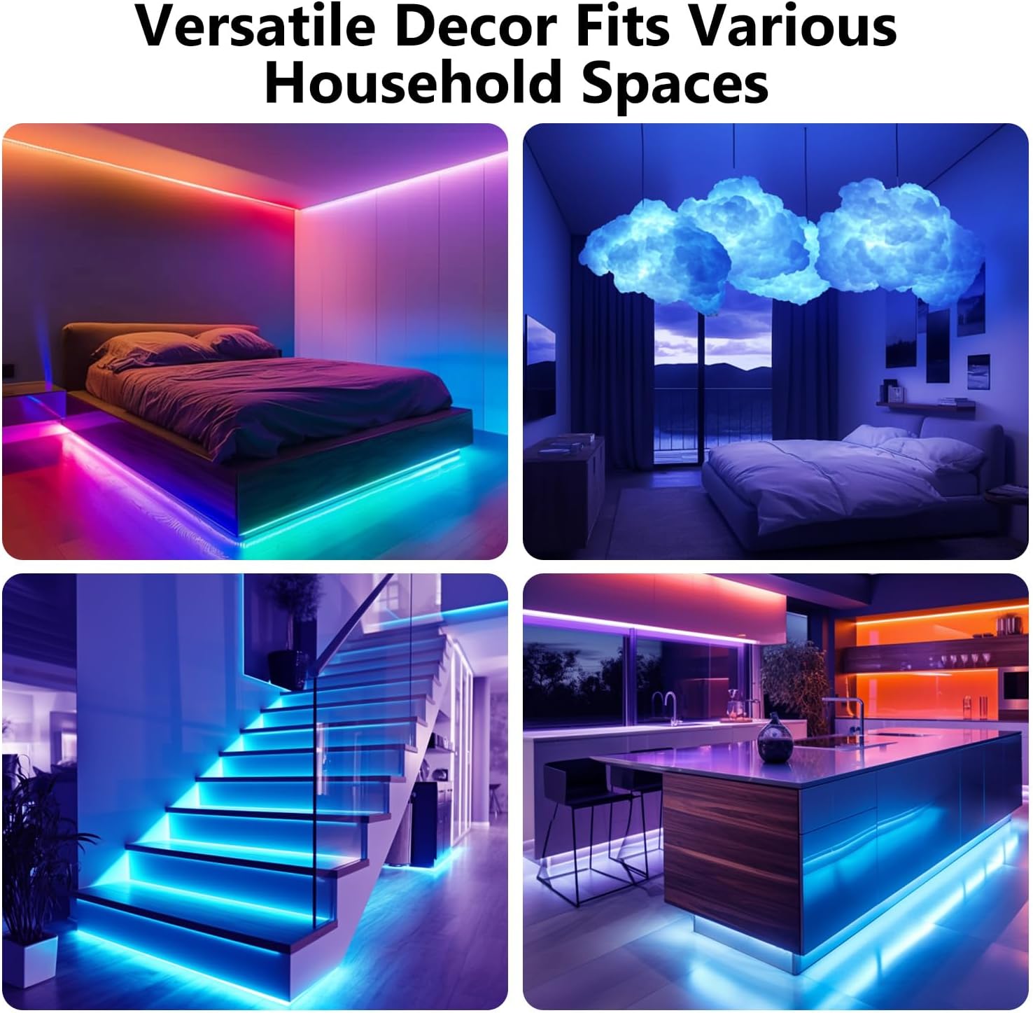 Thumbnail 6 de DAYBETTER LED Strip Lights 110ft1Roll RGB Music Sync Smart App Control