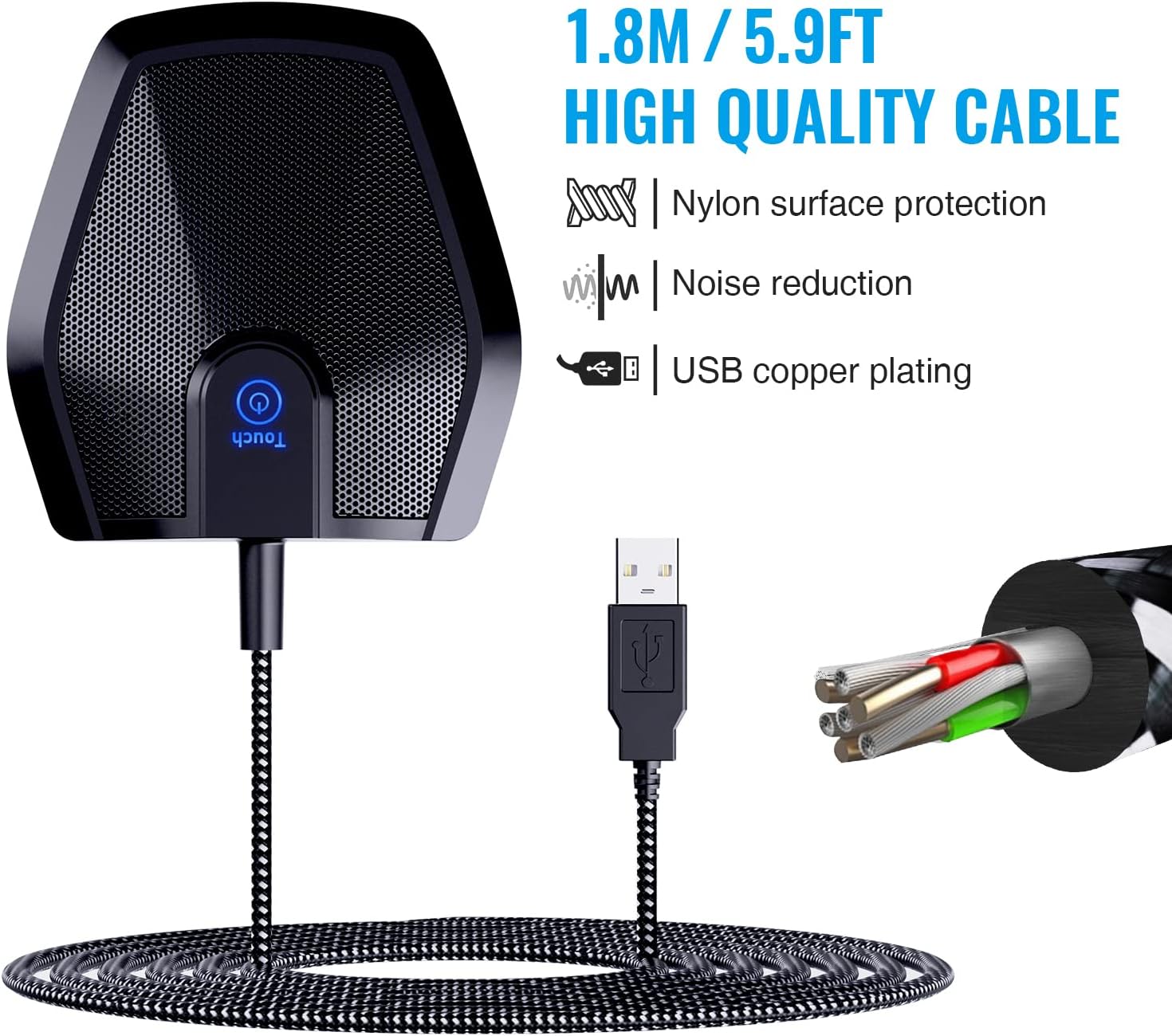 Thumbnail 6 de TONOR Conference USB Microphone (G11) — Omnidirectional Condenser Mic for Clear Group Calls