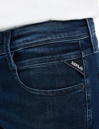 Detalle de Replay Anbass Slim-Fit Jeans mit Power Stretch – Dark Blue 007-1, 34W/32L