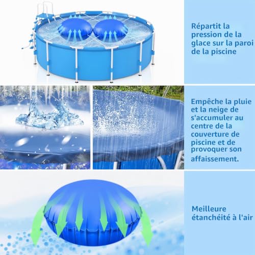 Thumbnail 4 de TZEKING coussins gonflables d’hivernage pour piscine, lot de 2, Ø 1,20 m