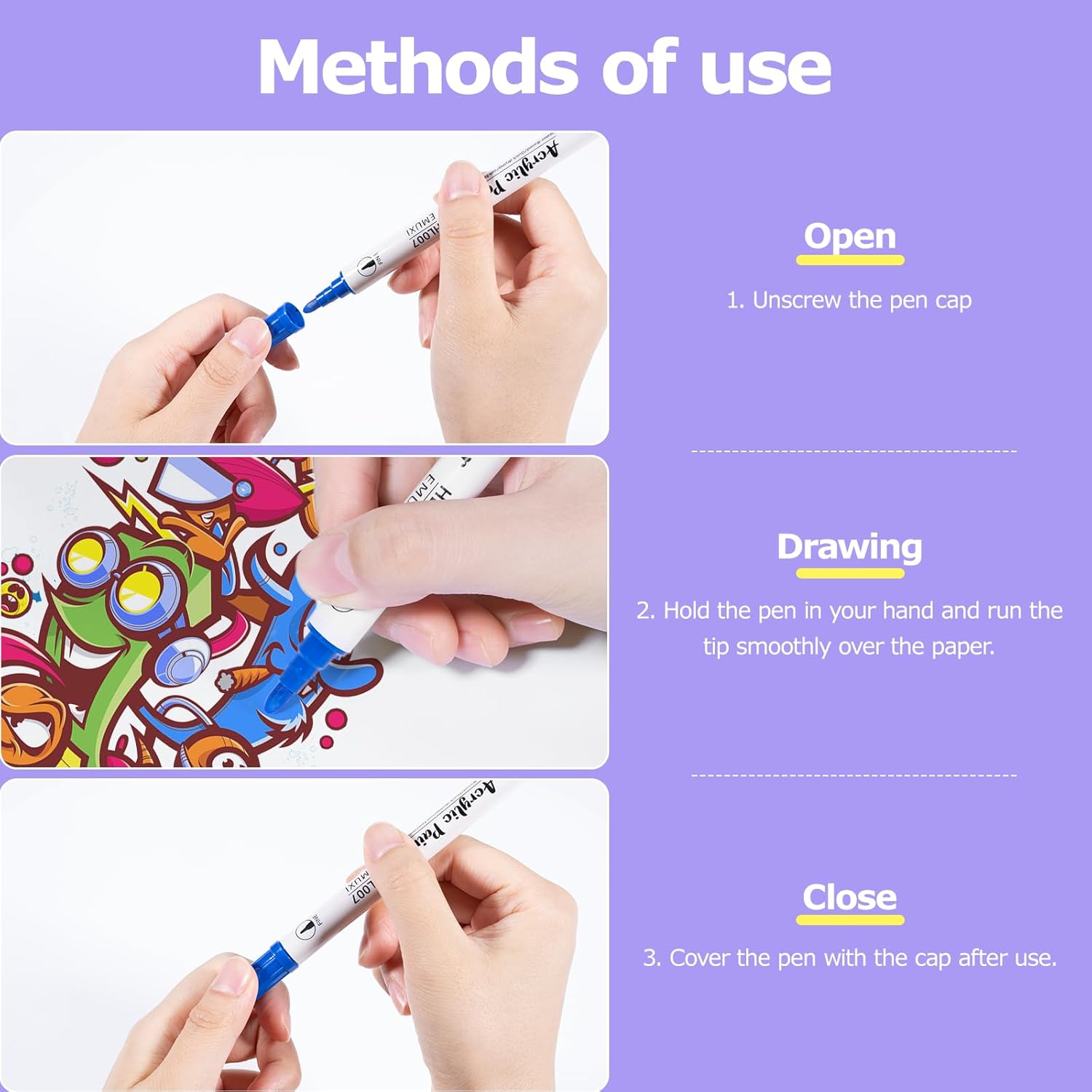 Thumbnail 2 de Feutre acrylique 24 couleurs 🎨