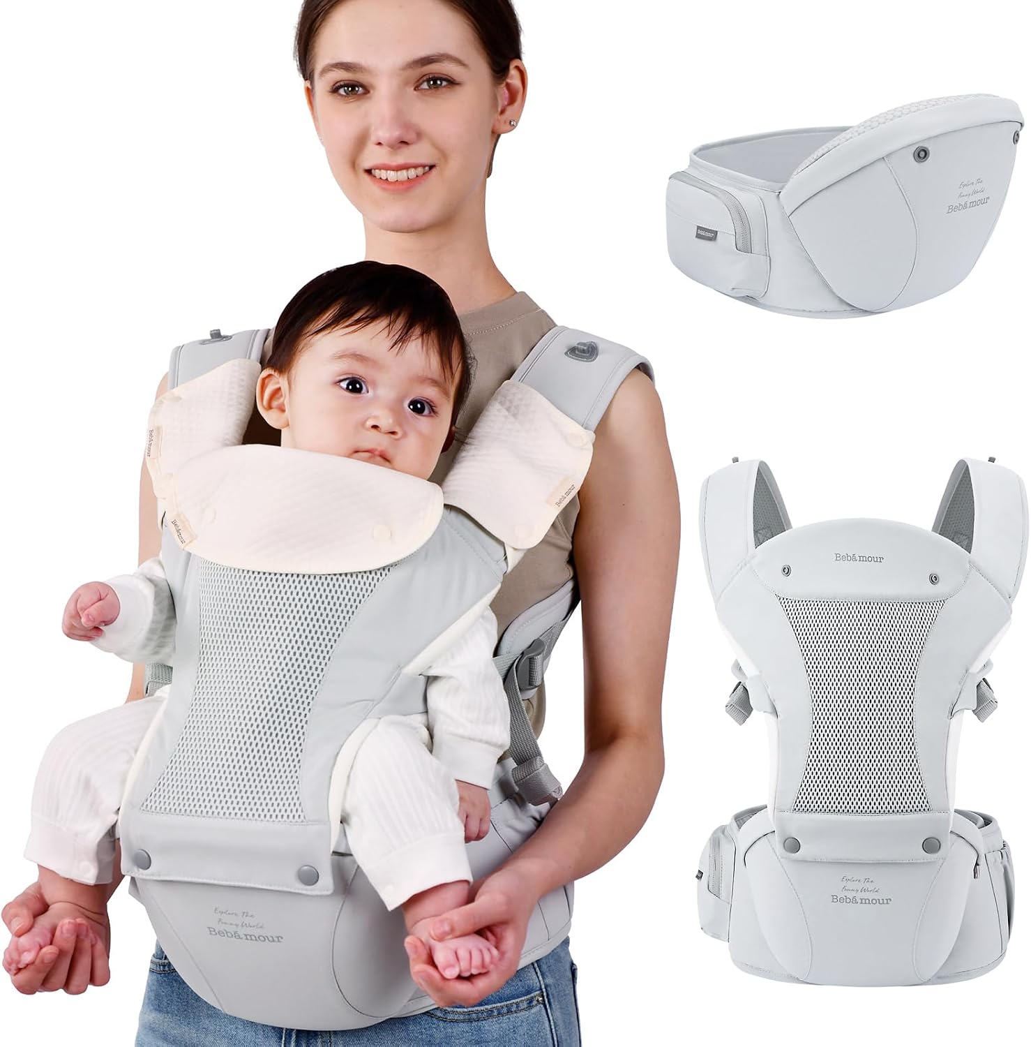 Detalle 2 de Bebamour Baby Carrier Hipseat 0-36 Months