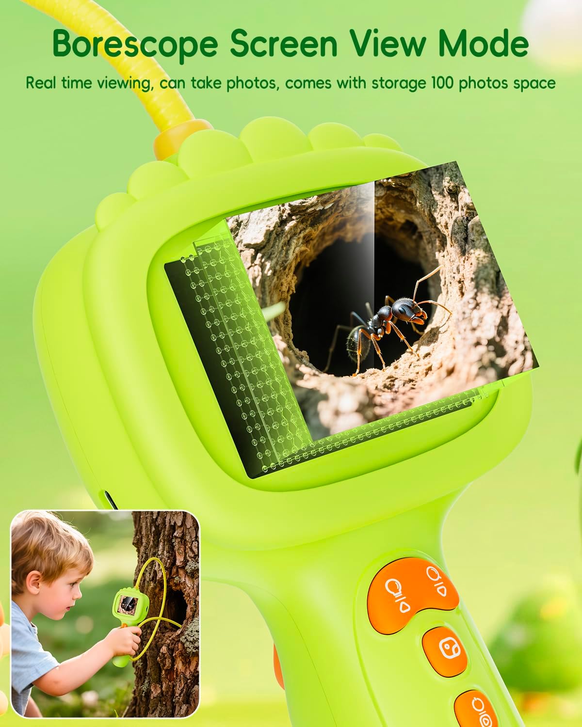 Thumbnail 4 de Endoscope for Kids: 2.4-Inch Snake Camera with Lights for Outdoor Exploration