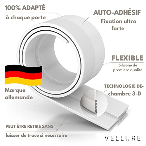 Detalle de Vellure Bas de porte anti-courant d'air et étanchéité – nouveau bas de porte isolant, blanc