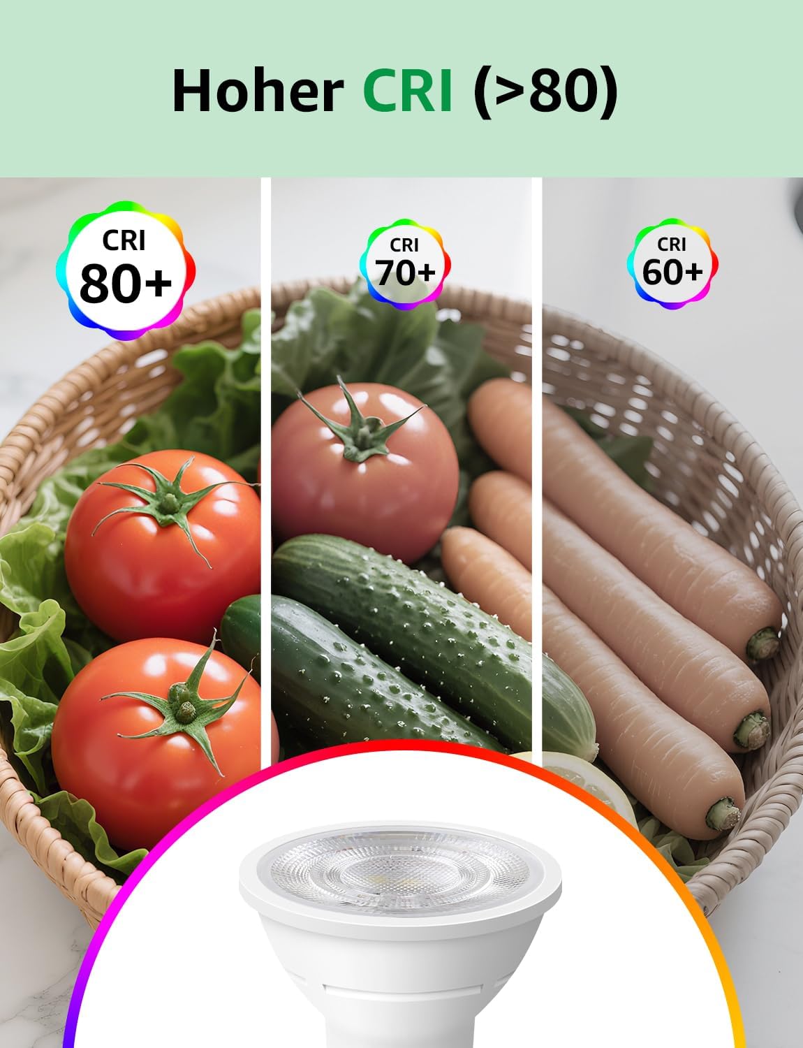 Thumbnail 5 de Lepro Energieklasse A GU10 LED Warmweiß 2W, 4er-Pack – 2700K, 360 lm, 38° Abstrahlwinkel, Nicht Dimmbar
