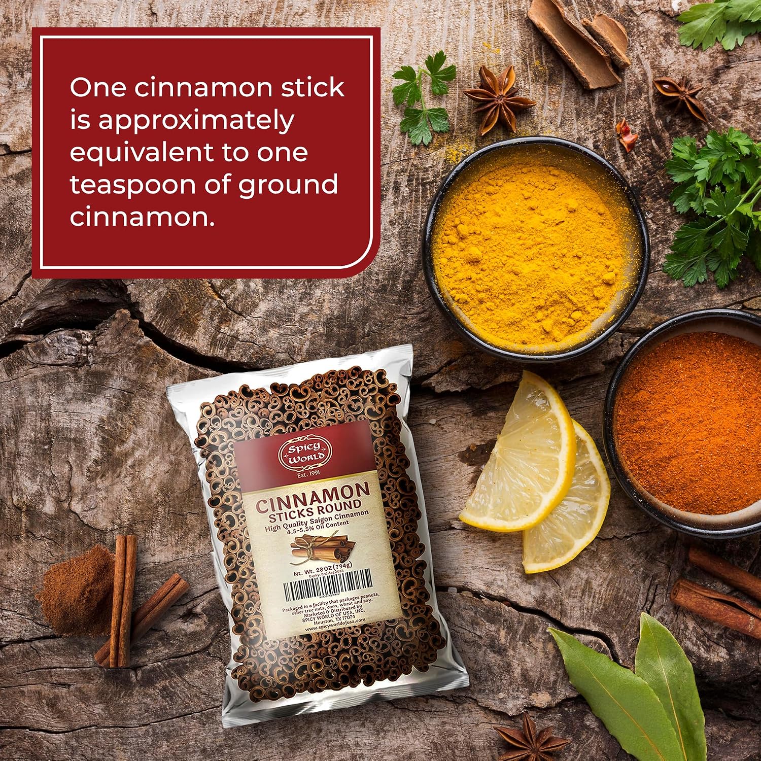 Thumbnail 6 de Spicy World Cinnamon Sticks, 28 oz Bulk Bag, 150–175 Sticks, 3+ Inches