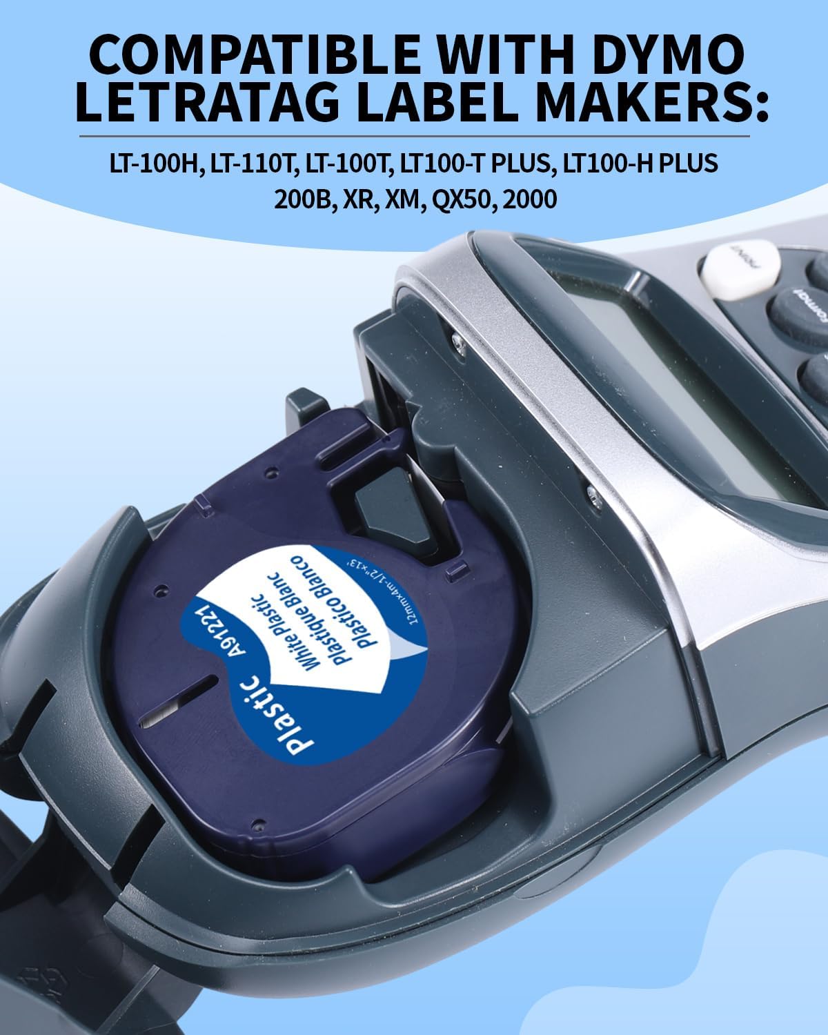 Thumbnail 1 de Aken kompatible Bänder für Dymo LetraTag: 12 mm x 4 m (schwarz auf Weiß/Gelb/Rot/Grün/Blau) für LT-100H/LT-110T u. a.