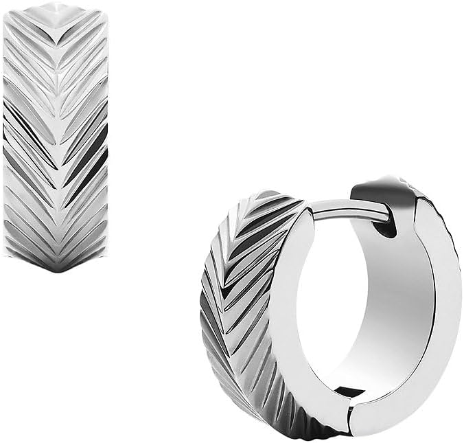Thumbnail 1 de Fossil Boucles d'oreilles pour femmes, Huggie Hoop en acier inoxydable ton or