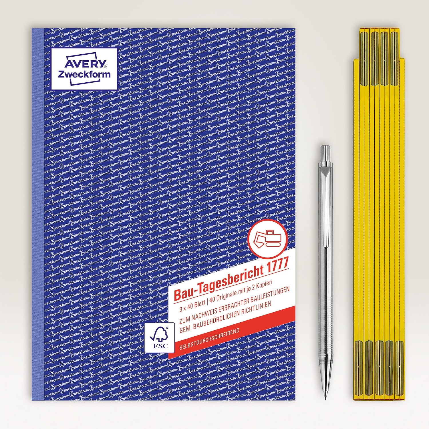Detalle de AVERY Zweckform 1777-5 Bau-Tagesbericht – 5er-Pack, A4, selbstdurchschreibend