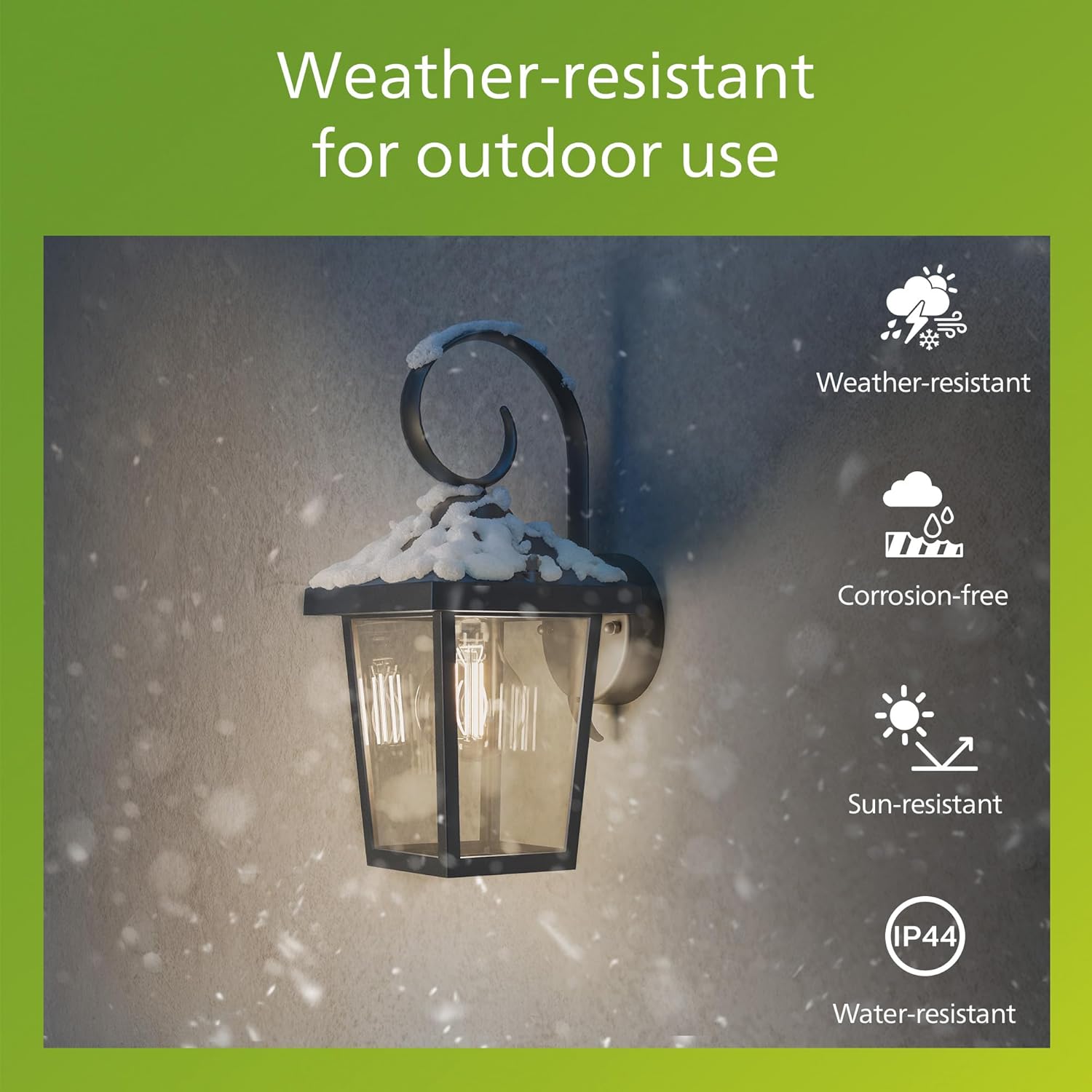 Thumbnail 3 de Philips Buzzard Outdoor Wall Light (IP44) in Black with E27 bulb holder