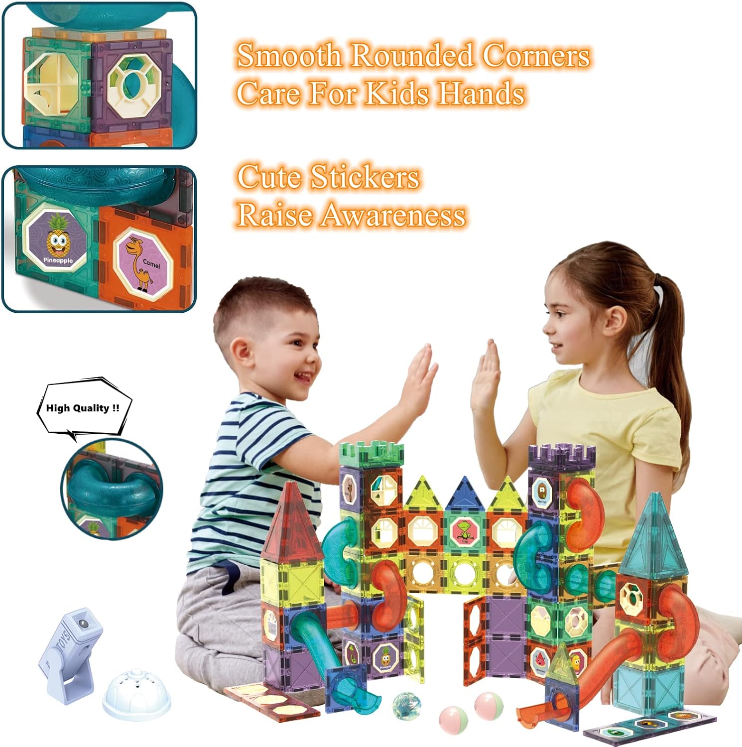 Thumbnail 4 de BINZKBB 110PC Magnetic Tiles Glow Set