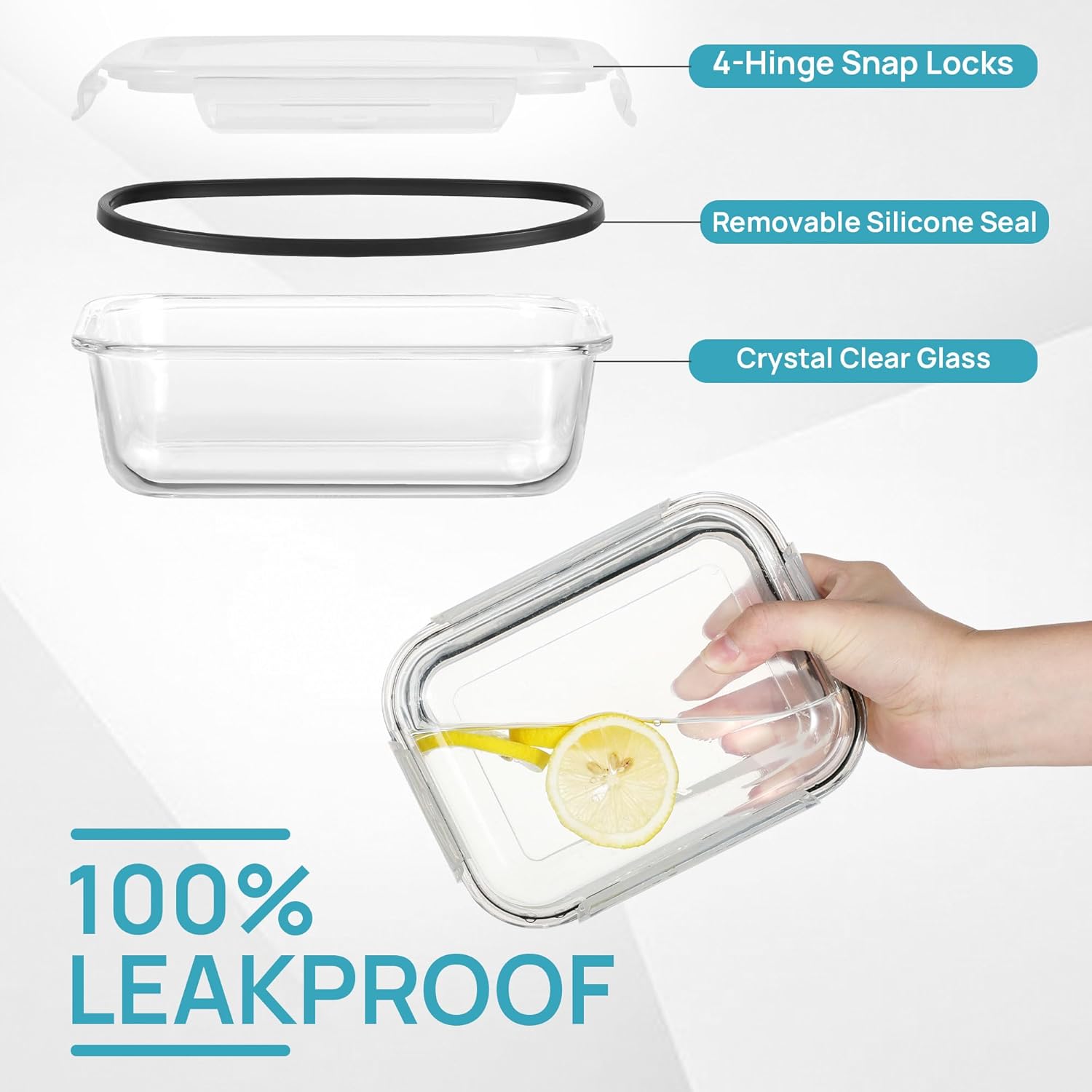 Thumbnail 2 de Vtopmart Glass Containers with Lids 8 Pack