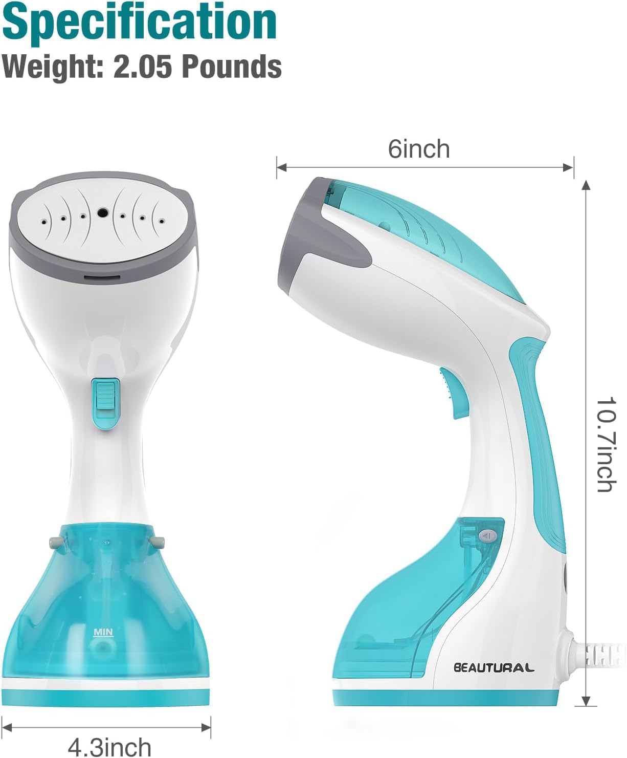 Thumbnail 6 de BEAUTURAL Clothes Steamer 30s heat-up