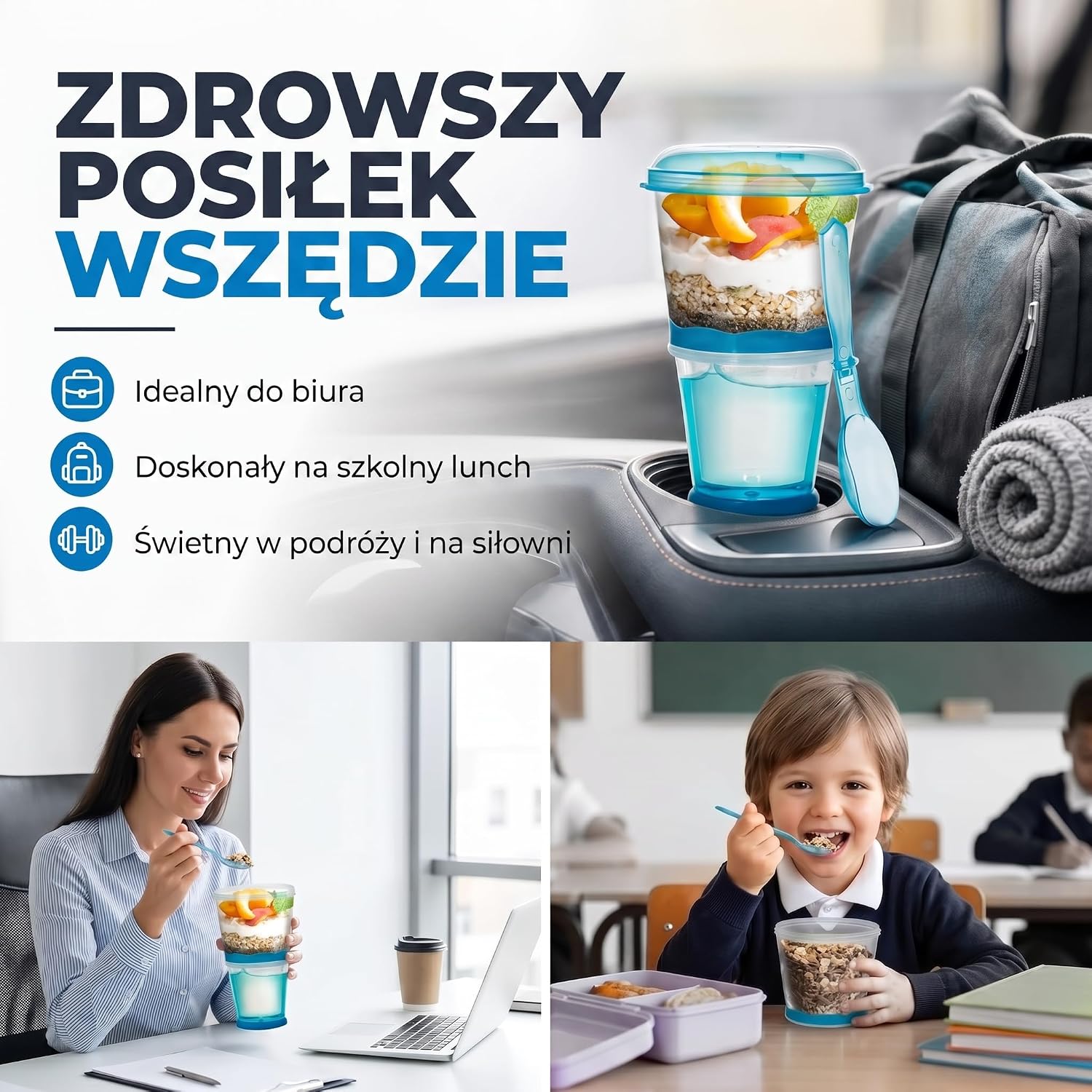 Thumbnail 6 de GOODS+GADGETS Kubek na musli to Go Deluxe, niebieski, 2 komory