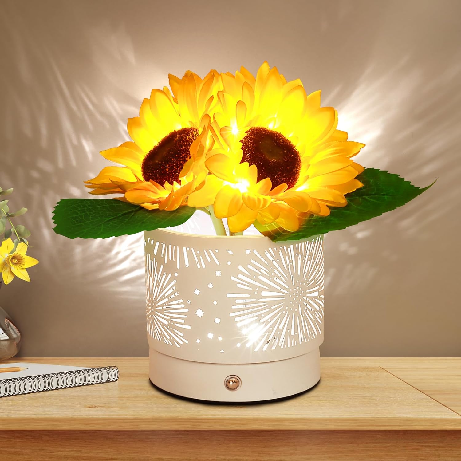 Detalle de AMWGIMI Sunflower LED Touch Table Lamp 3‑Color 🌻