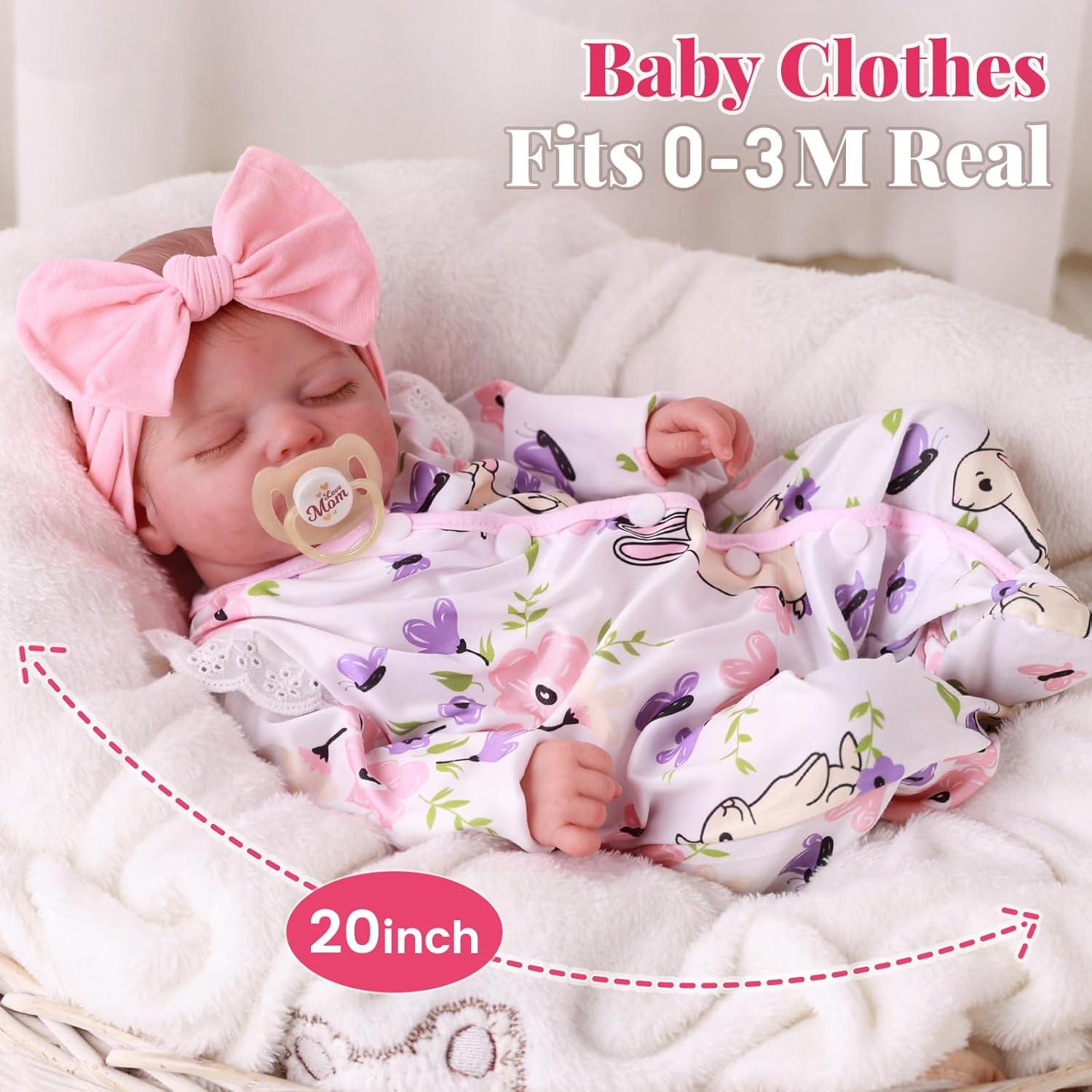 Thumbnail 3 de BABESIDE Lifelike Reborn Baby Dolls Girl - 20 Inch Realistic Newborn with Poseable Body
