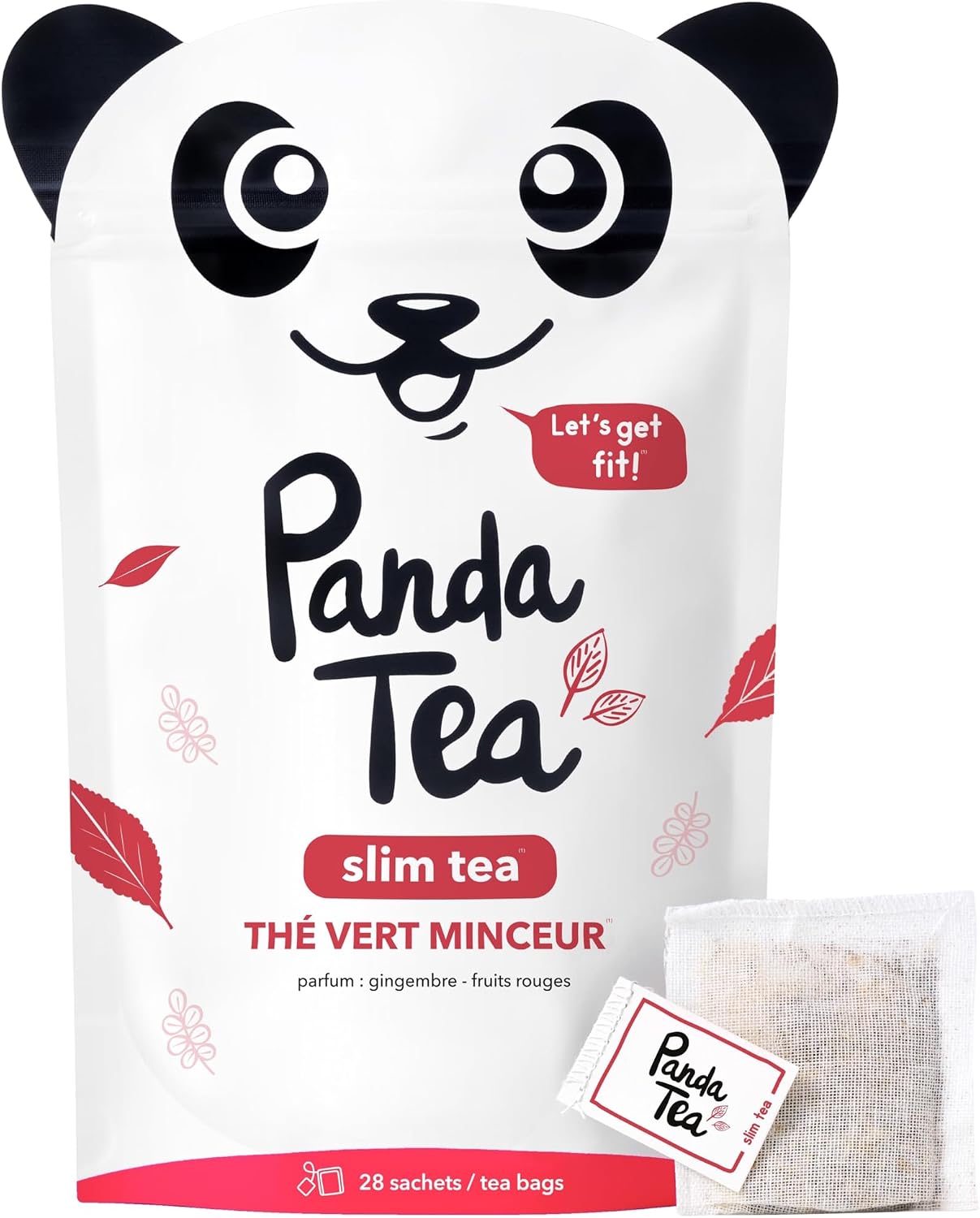 Panda Tea - Slim Tea Framboise Gingembre : thé vert bio detox & perte de poids en 28 sachets