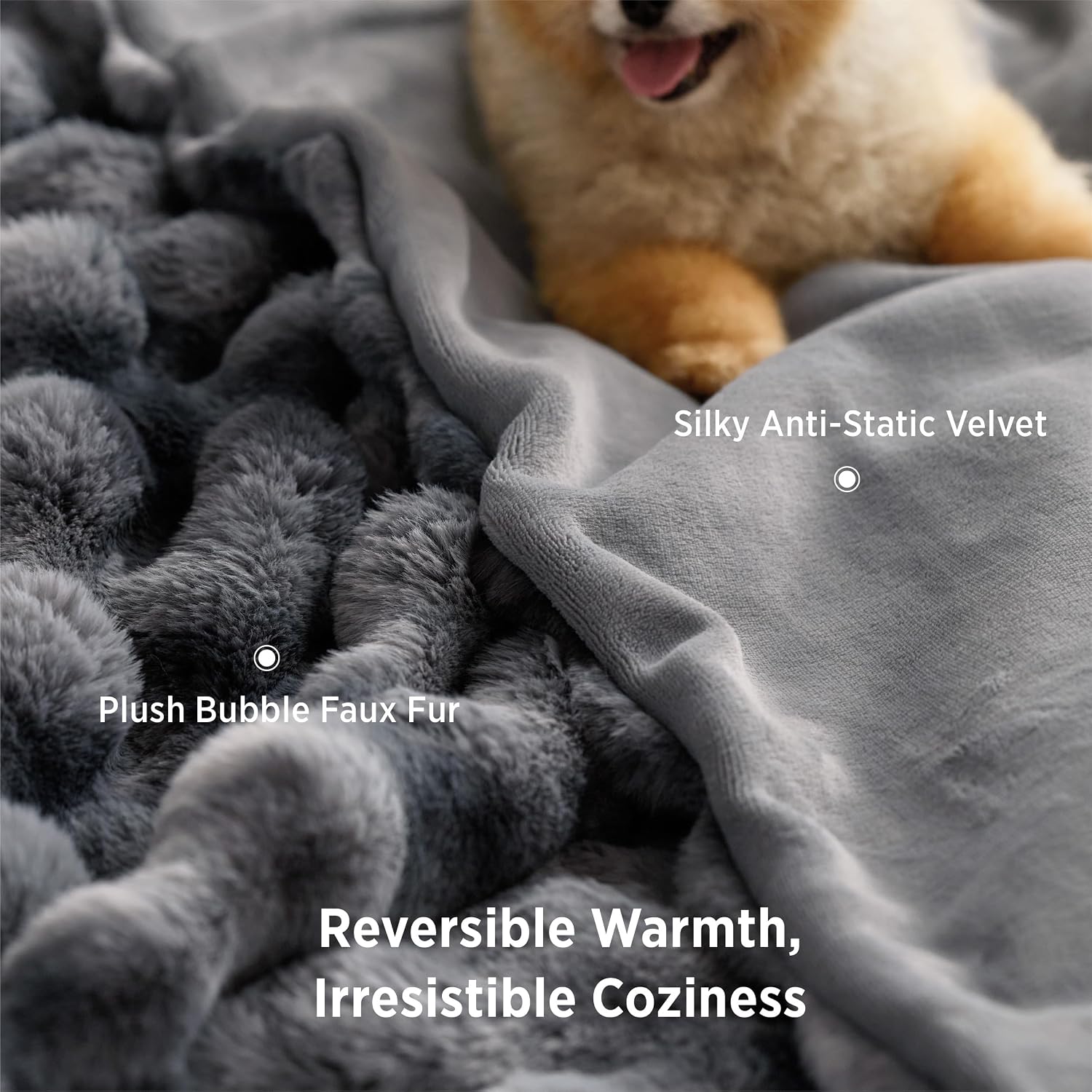 Detalle 2 de Bedsure Faux Fur Blanket, 104" x 90