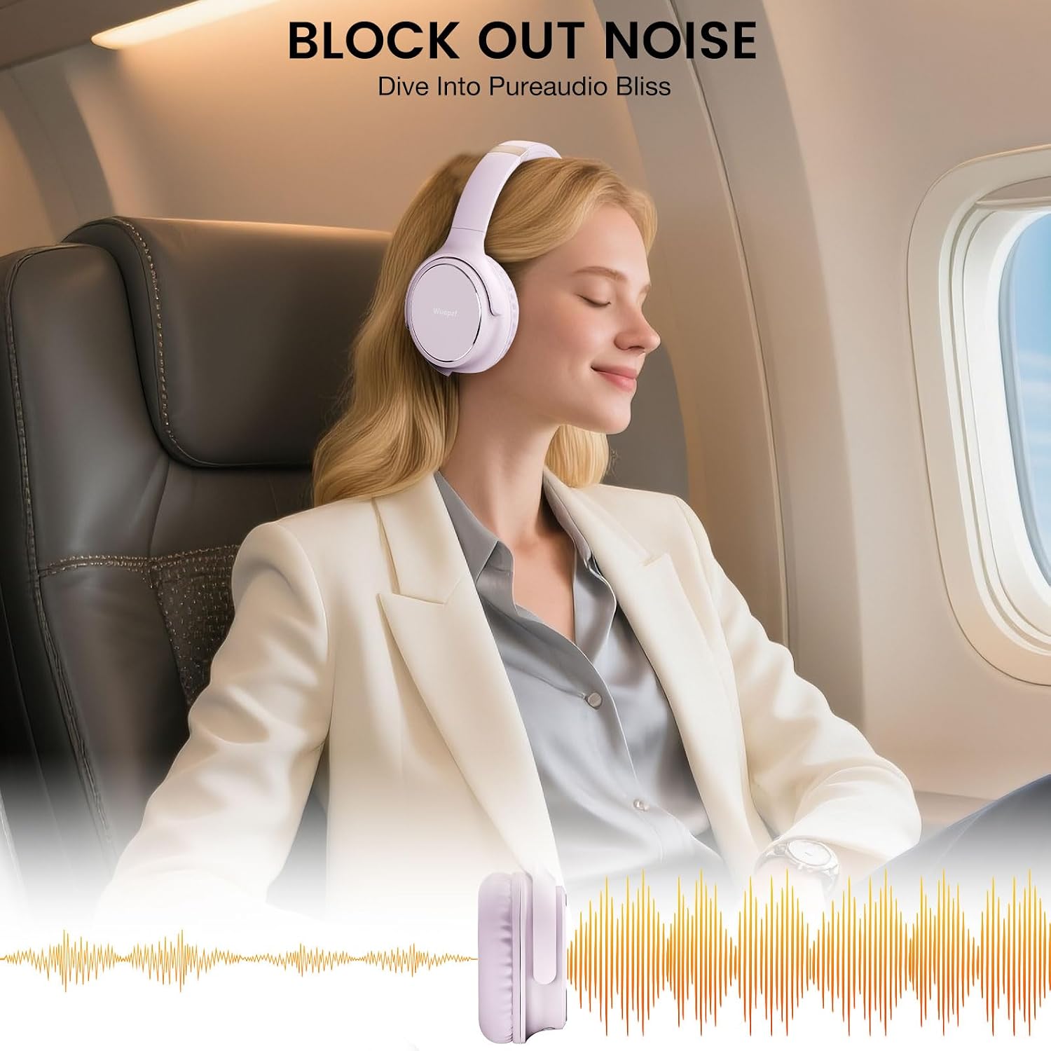 Detalle 2 de Wuopzf USB‑C wired over‑ear headphones with microphone, volume control and foldable design