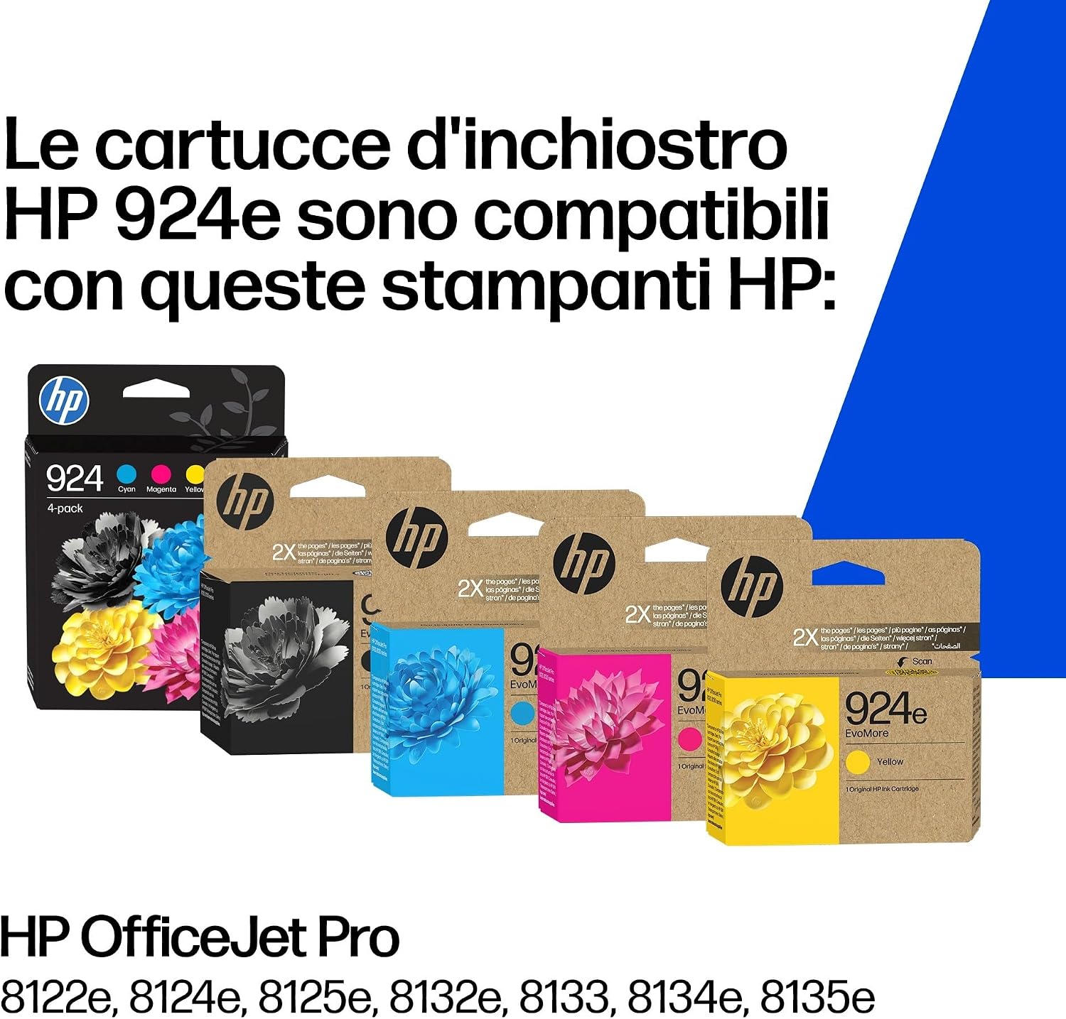 Detalle de HP 924e EvoMore Magenta Original ink cartridge: copertura elevata e colori vividi per stampanti HP