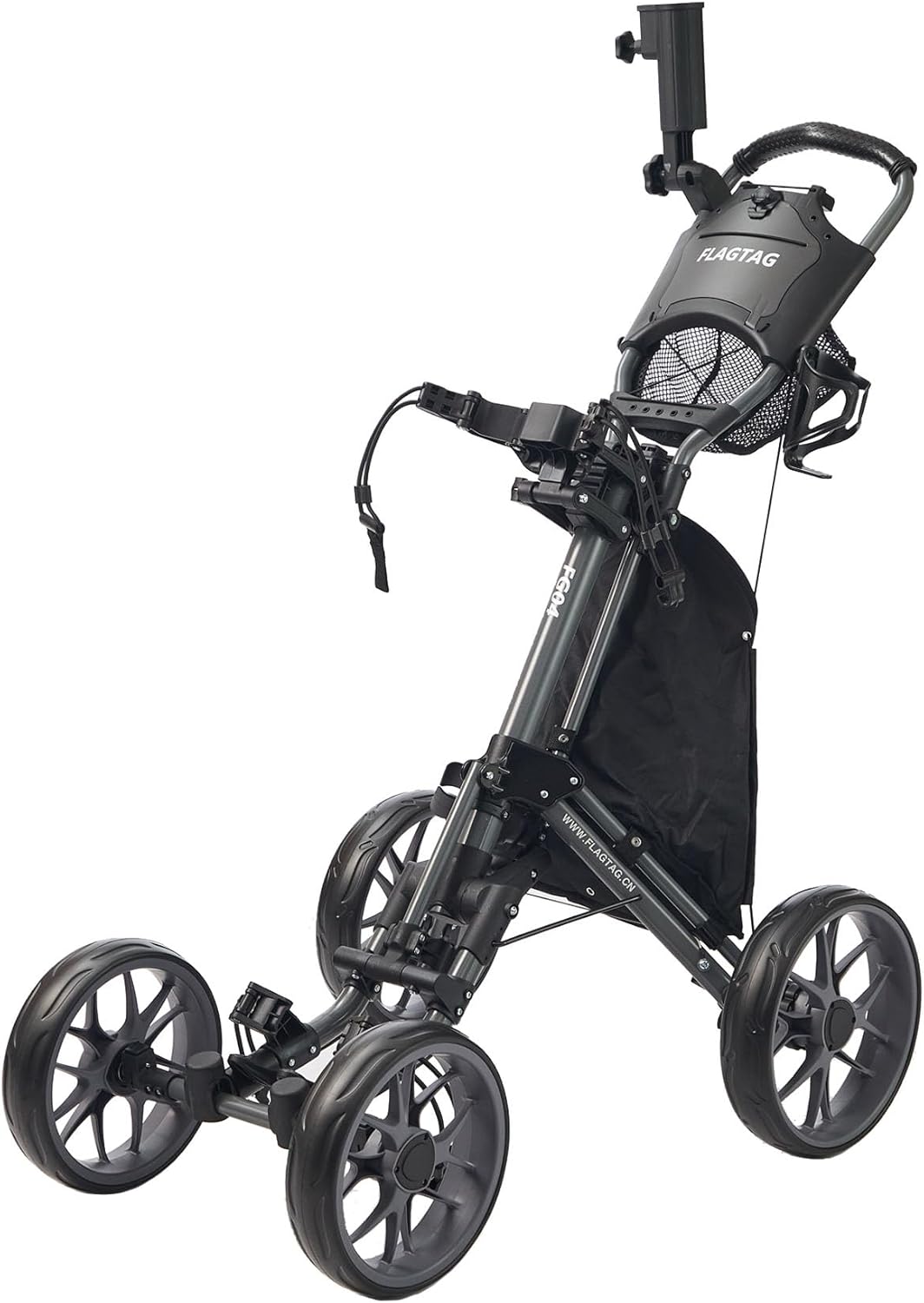 Thumbnail 6 de FLAGTAG 4-Wheel Golf Push Cart with One-Click Folding and Adjustable Handle
