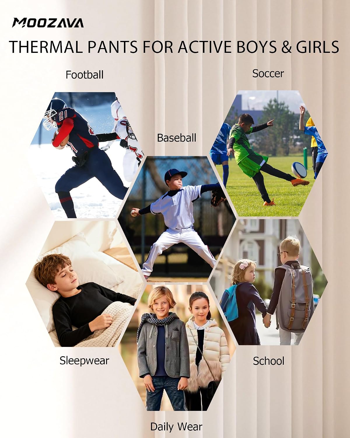 Detalle 2 de Moozava Boys Thermal Leggings 88% Polyester