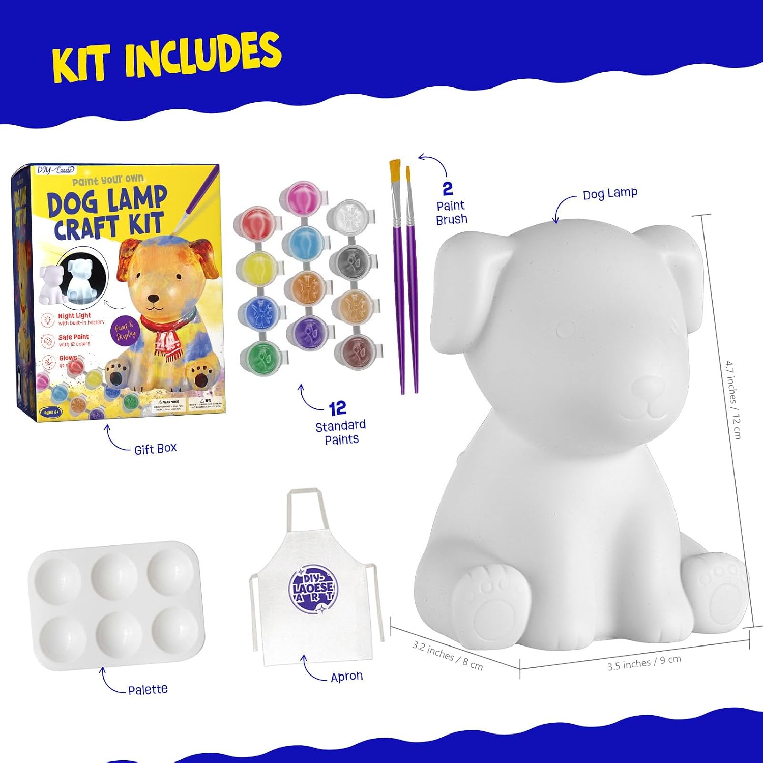 Detalle 2 de DIY-LAOESE Paint Your Own Dog Lamp Kit for Kids ๐จ๐ช