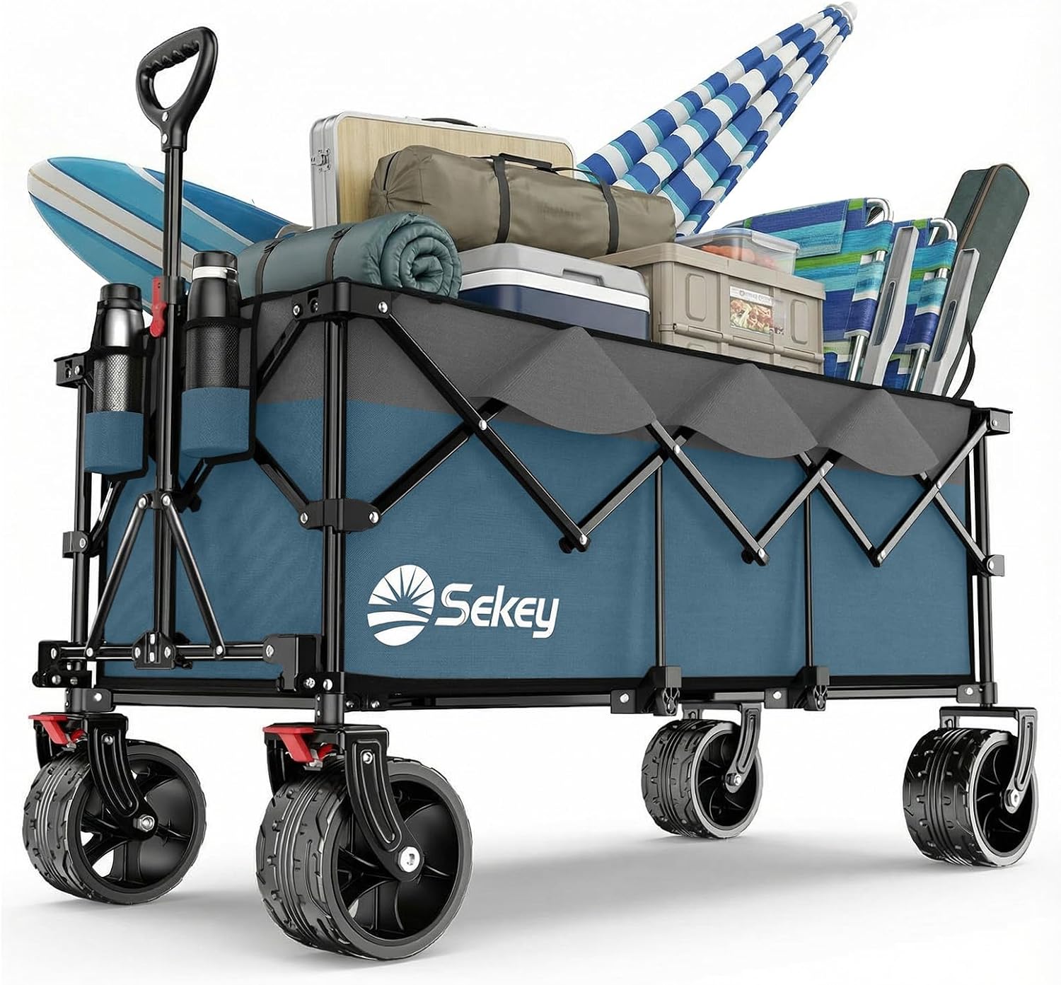 Thumbnail 6 de Sekey XXL Bollerwagen faltbar mit Bremsen 150L/150kg – XXL 4020, Schwarz
