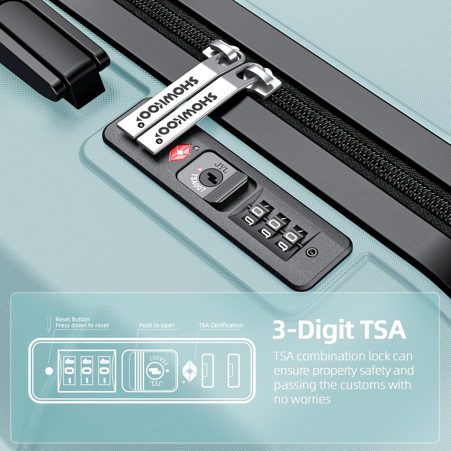 Detalle 2 de SHOWKOO Expandable 100% PC Luggage set