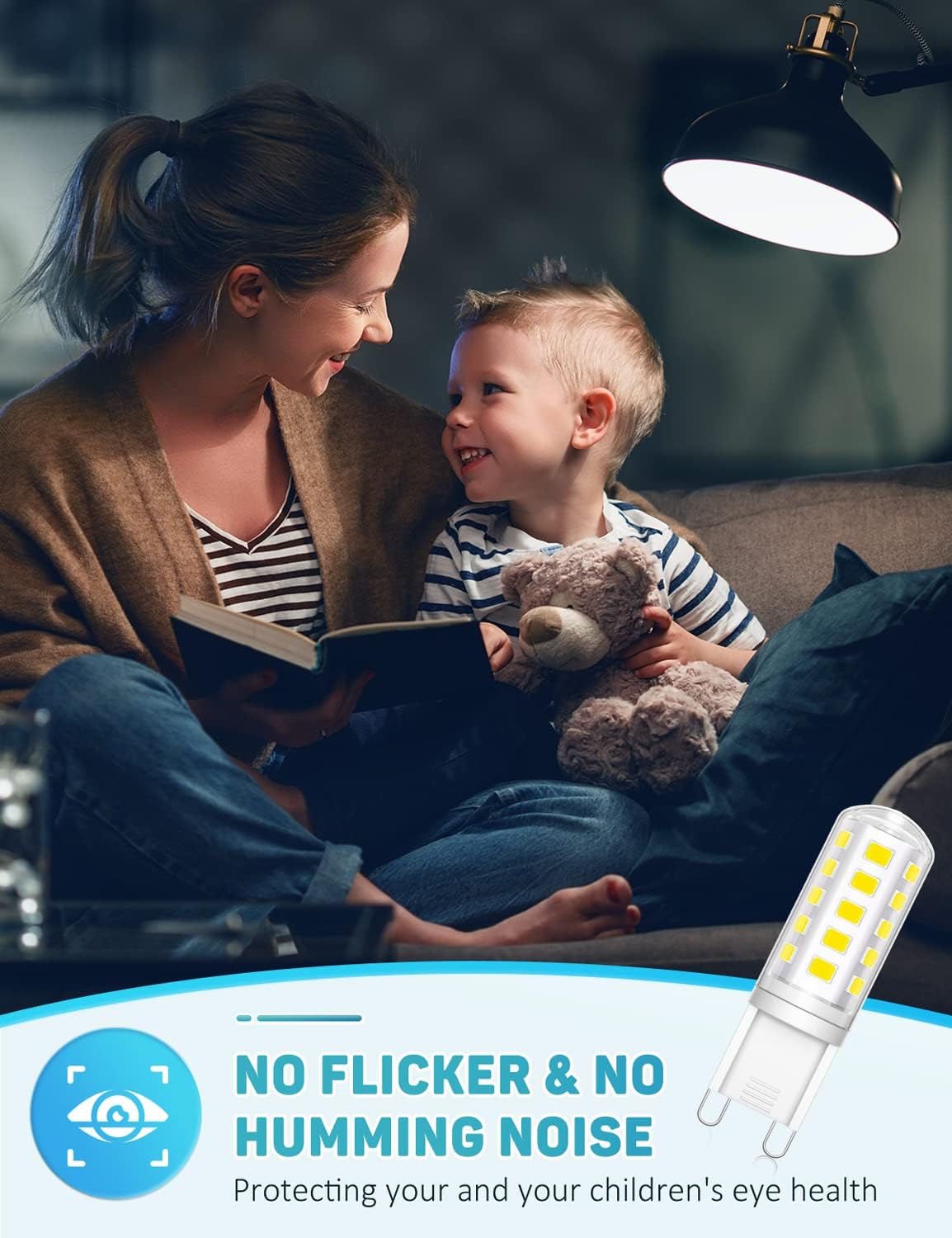 Detalle de QNUJN G9 LED Bulbs Cool White – 5W, 500LM, 6000K (Pack of 5)