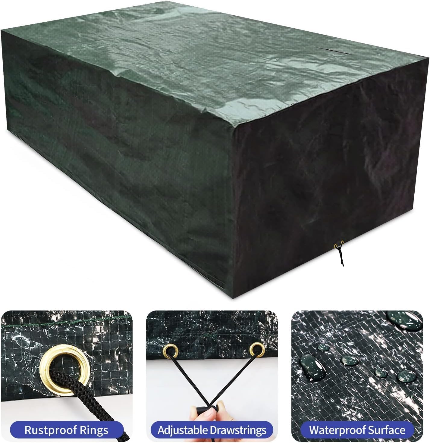 Detalle de RICHIE Extra Large Garden Furniture Cover 300x250x90cm – Waterproof, Windproof & UV‑Protected