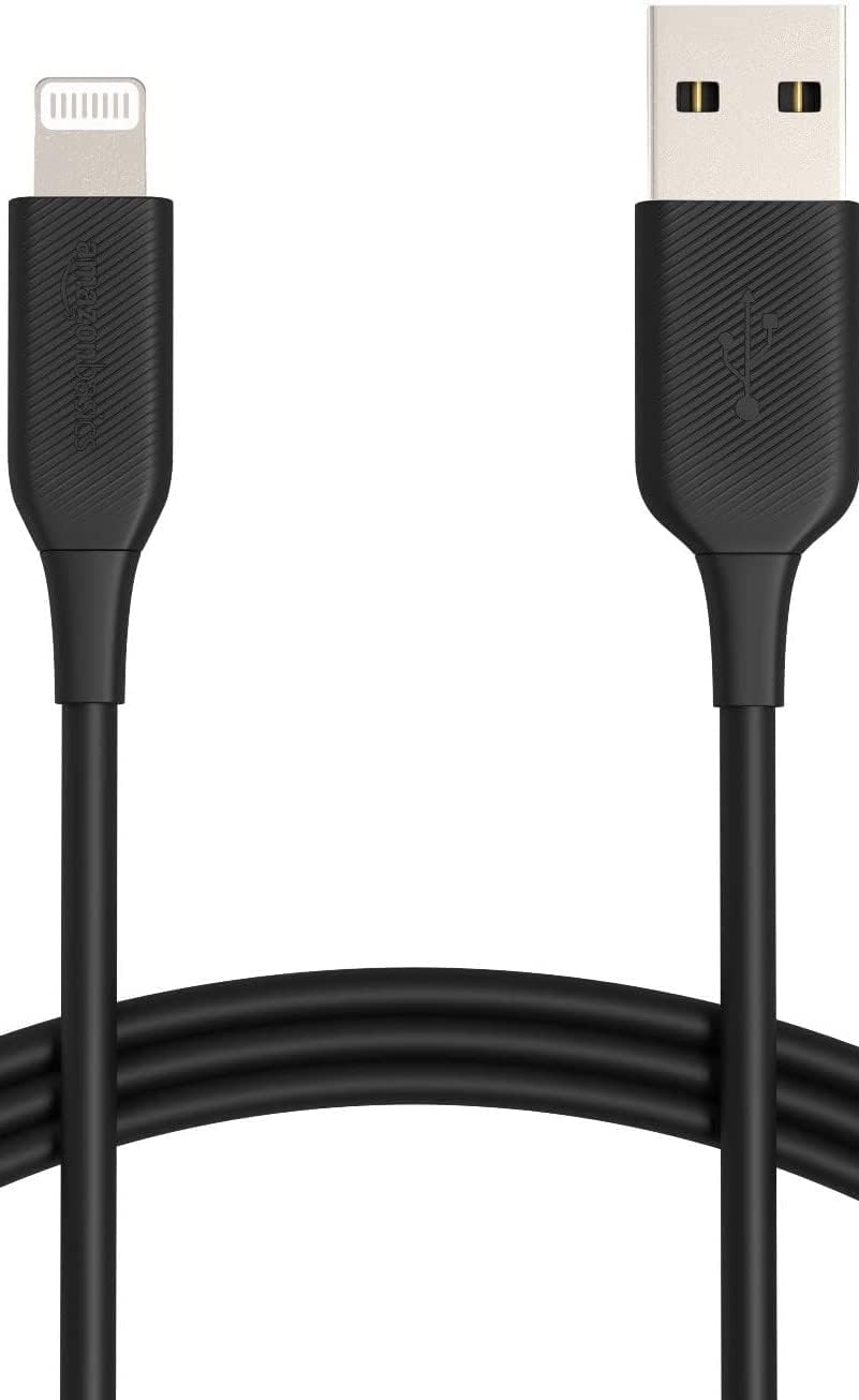 Detalle de Amazon Basics Lightning to USB-A Cable (MFi Certified) for iPhone & iPad, 0.9 m, Black