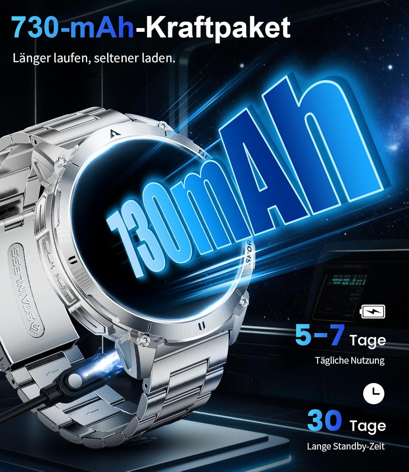 Thumbnail 1 de Montre Connectée Homme BENYAR SMART avec Torche LED et Écran AMOLED 1,62