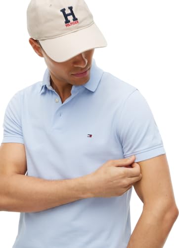 Detalle 2 de Tommy Hilfiger Uomo Maglietta Polo Maniche Corte Slim Fit 1985 in Breezy Blue, M