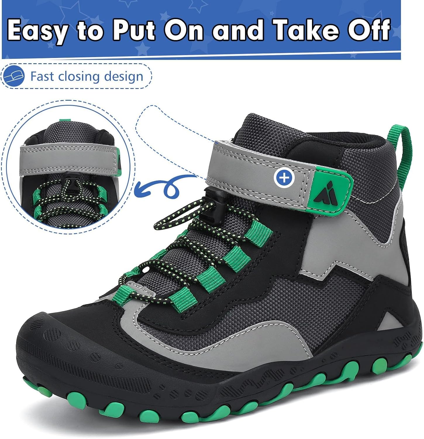 Thumbnail 3 de Mishansha Kinder Wanderschuhe Trekkingschuhe – rutschfest, atmungsaktiv und einfach anzuziehen