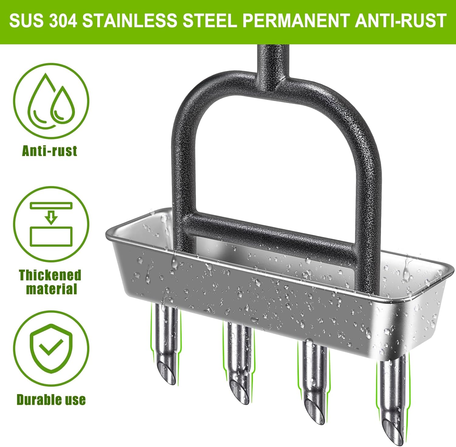 Thumbnail 1 de Dolibest Lawn Core Aerator with Hollow Tines and 4-Prong Triangle Handle